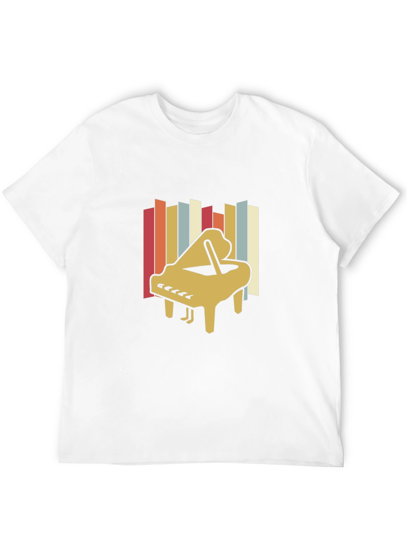 Black Retro Piano T-Shirt - Vintage Style Music Tee view 12