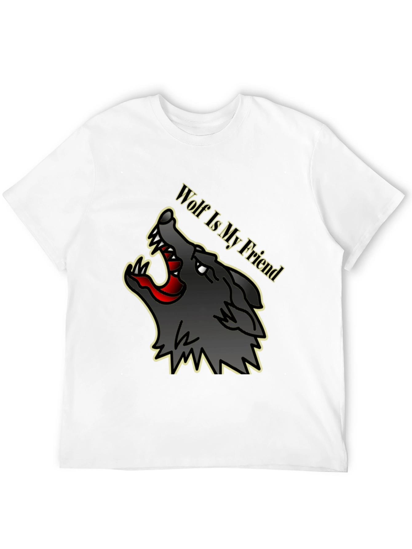 Black Wolf Is My Friend Graphic Tee - Black view 12