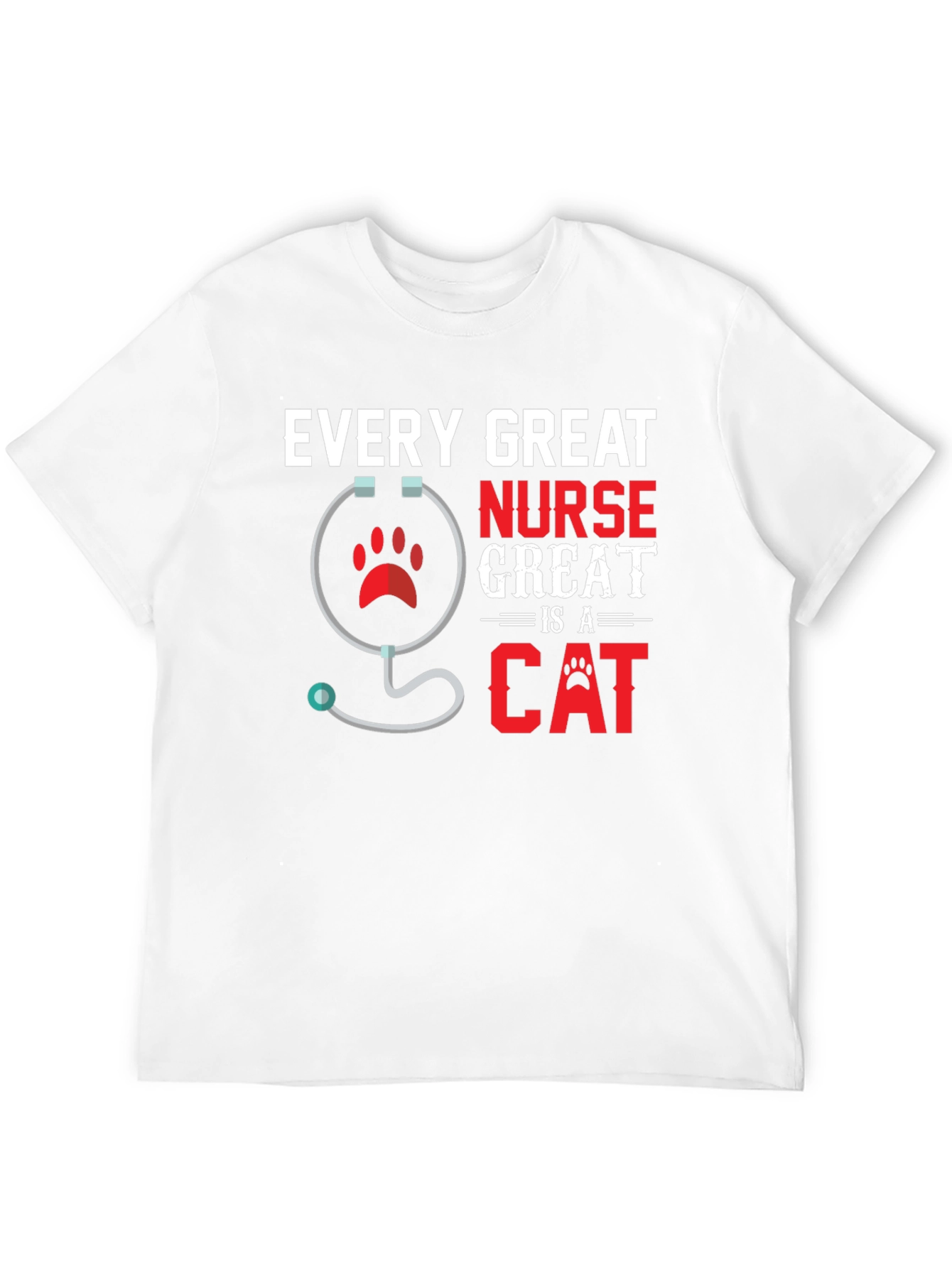 Black Every Great Nurse Is a Cat T-Shirt view 12