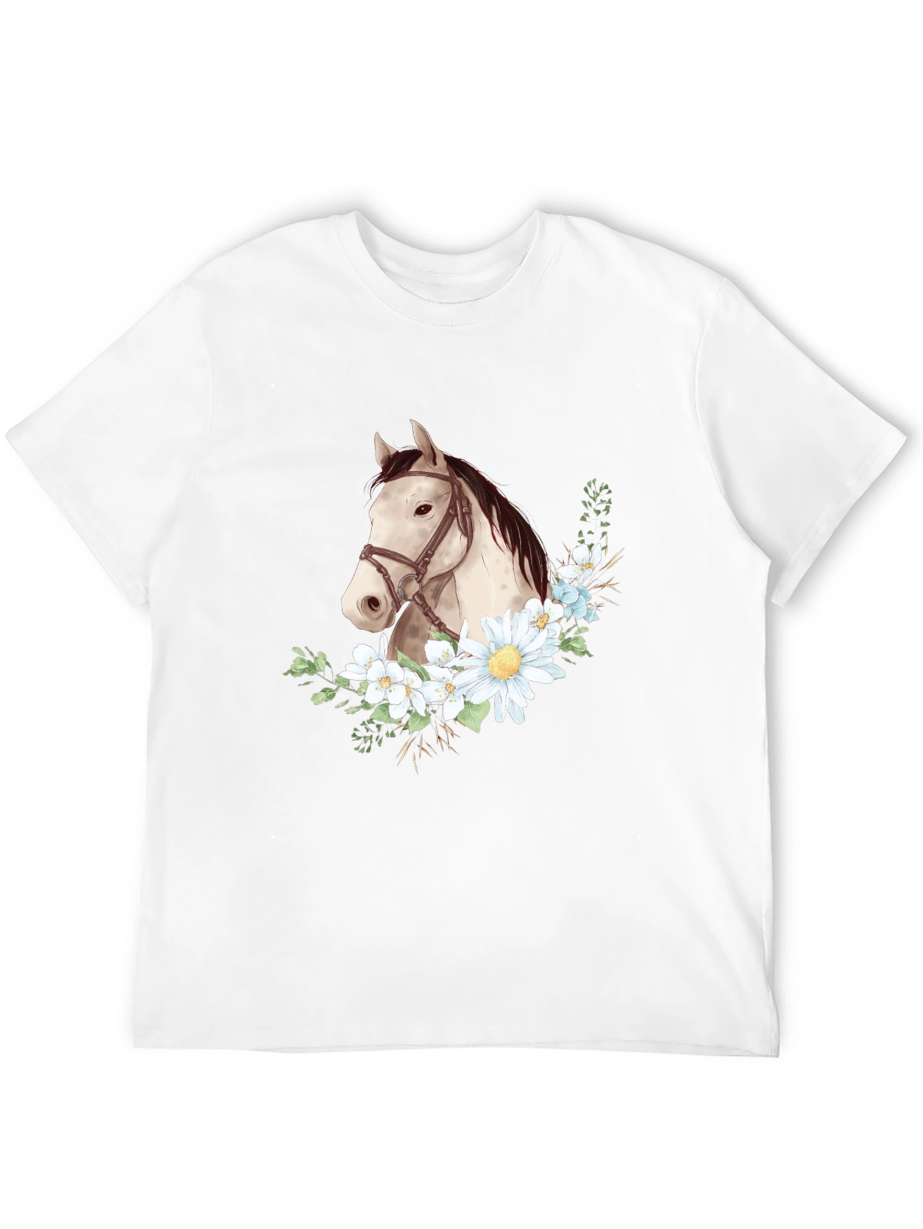 Black Horse & Floral Graphic Tee - Black view 12