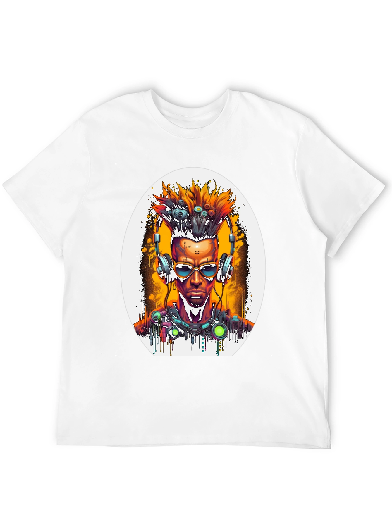 Black Cyberpunk Art T-Shirt view 12