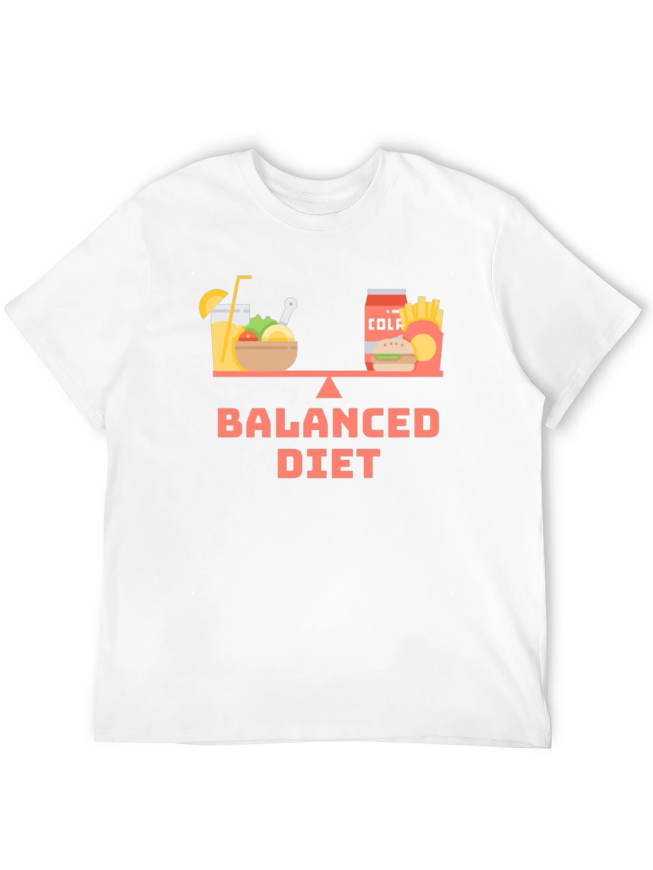 Black Balanced Diet T-Shirt - Funny Foodie Tee view 12