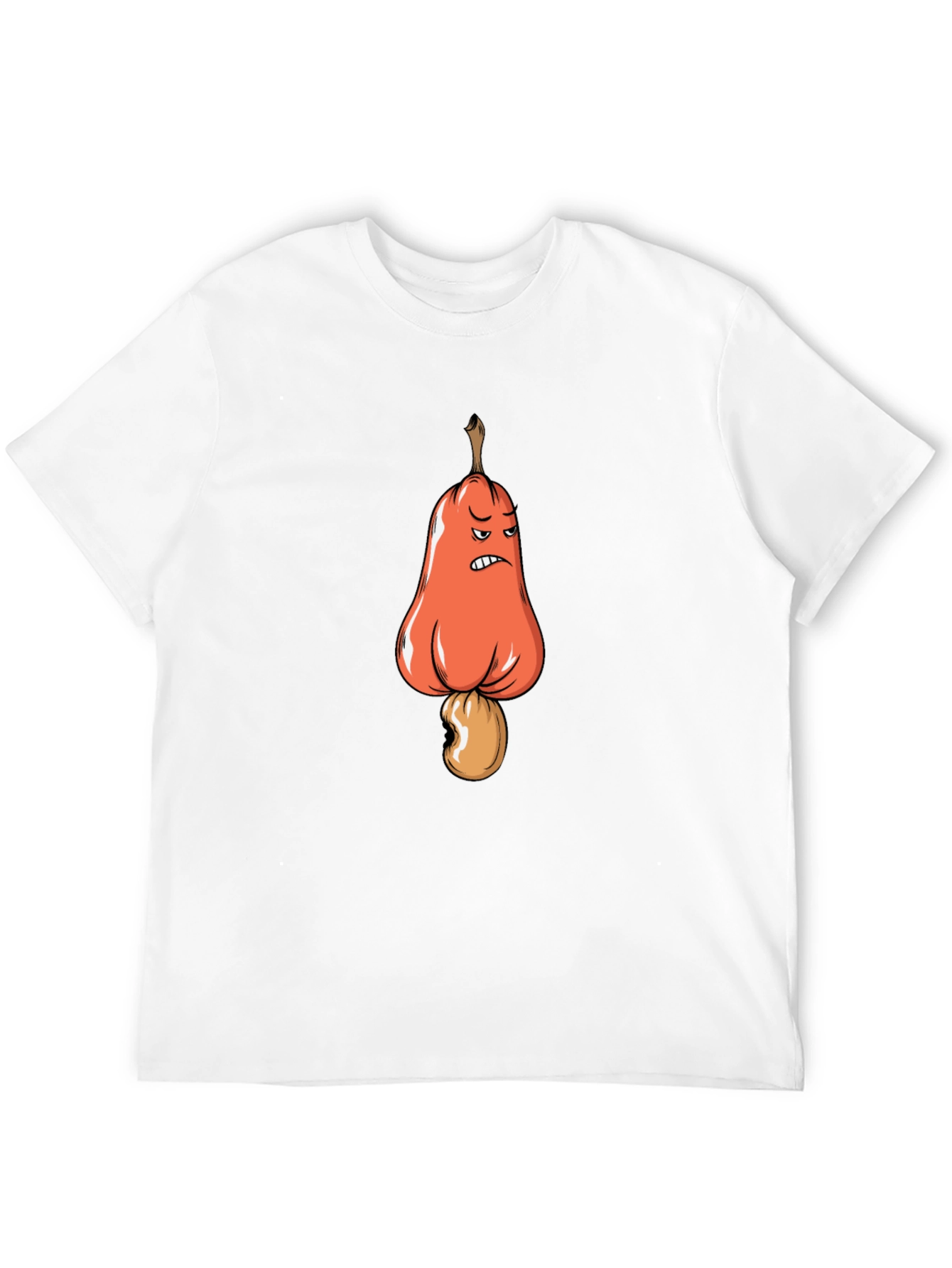 Black Angry Cashew Cartoon Graphic Black T-Shirt view 12