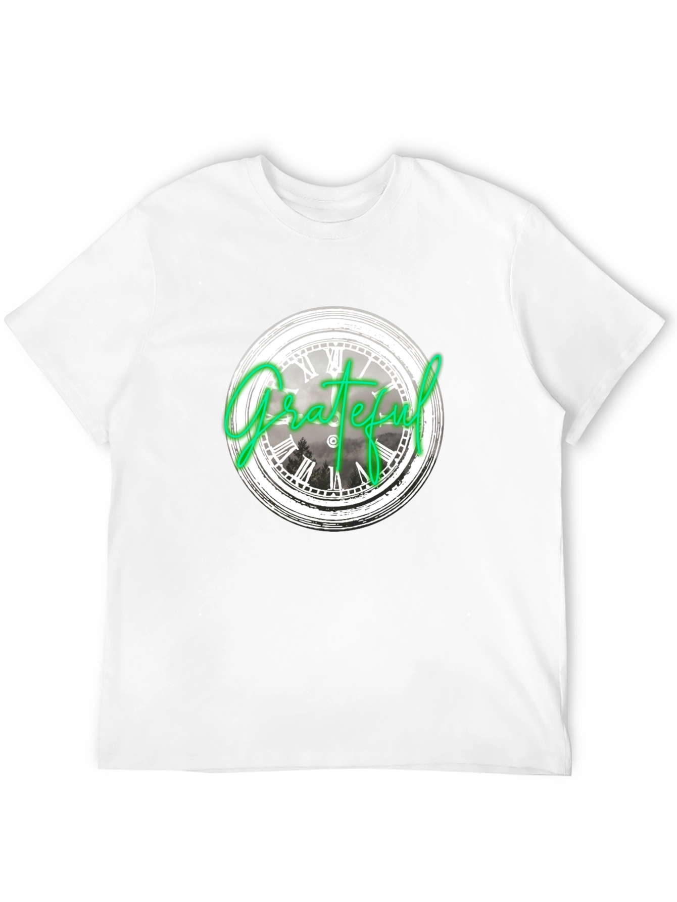 Black Grateful Clock Graphic Tee - Casual Black T-Shirt view 12