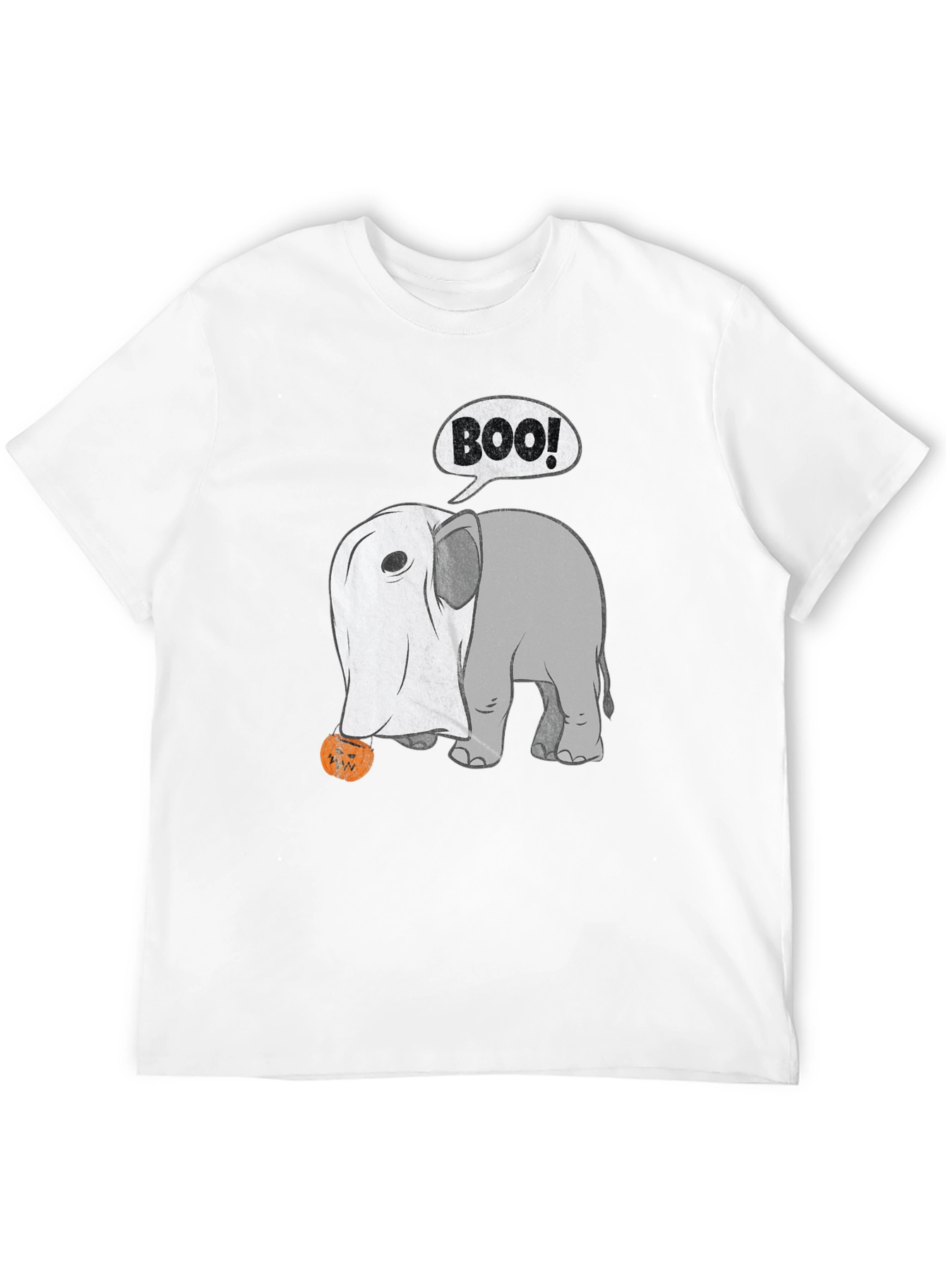 Black Halloween Elephant Boo! T-Shirt view 12