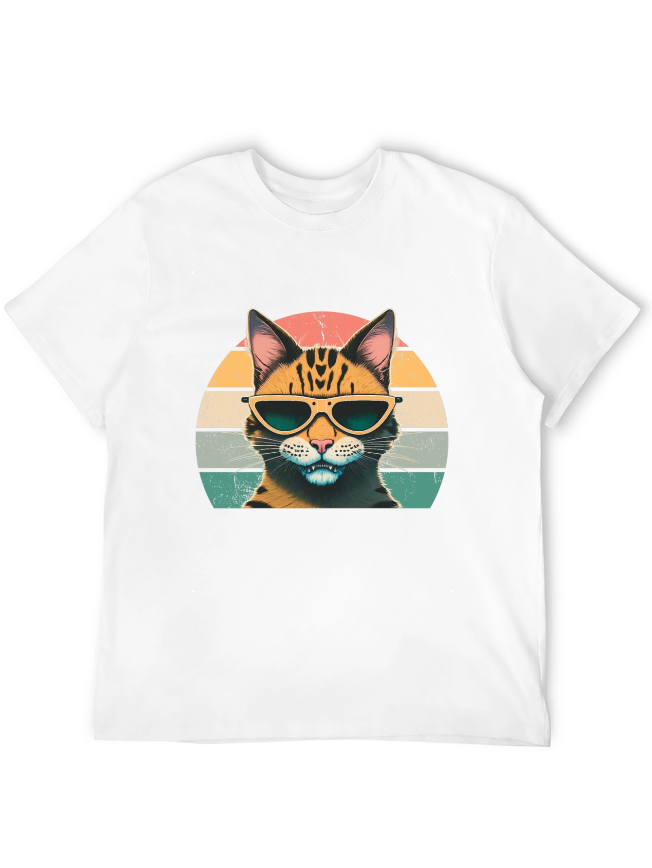 Black Cool Cat Graphic Tee - Retro Style view 12