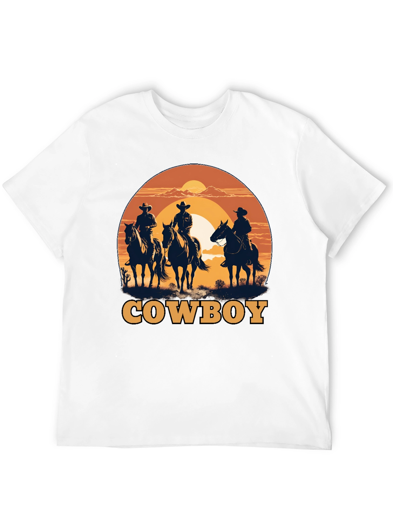 Black Cowboy Silhouette Graphic T-Shirt view 12