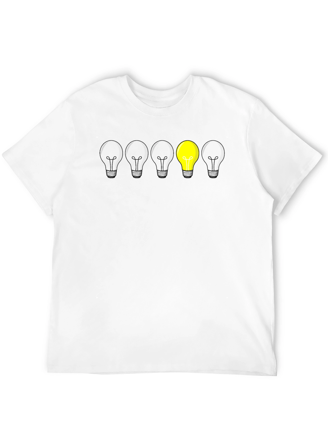 Black Unique Lightbulb Graphic Tee - Be Different! view 12