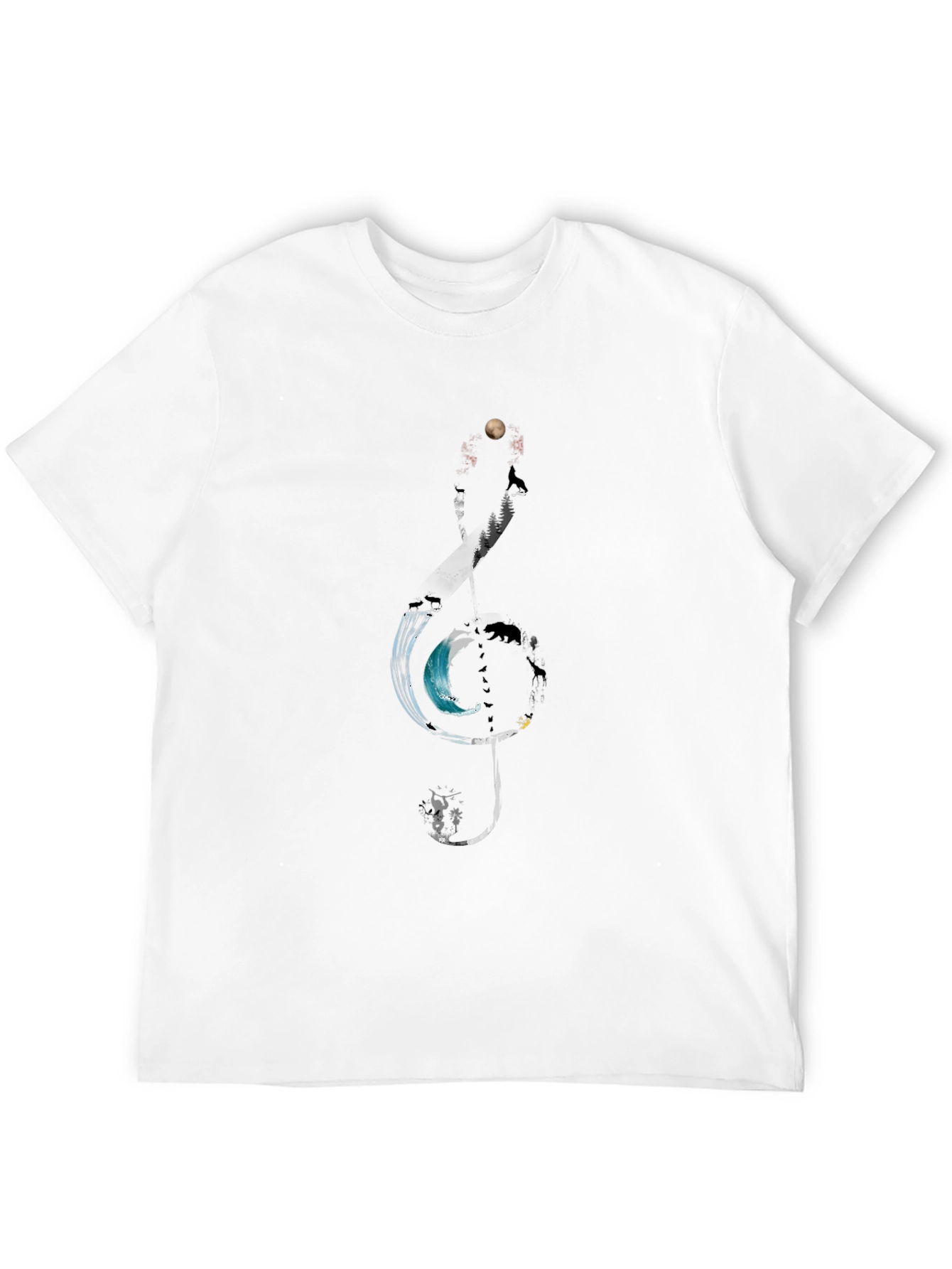 Black Nature Treble Clef Graphic Tee view 12