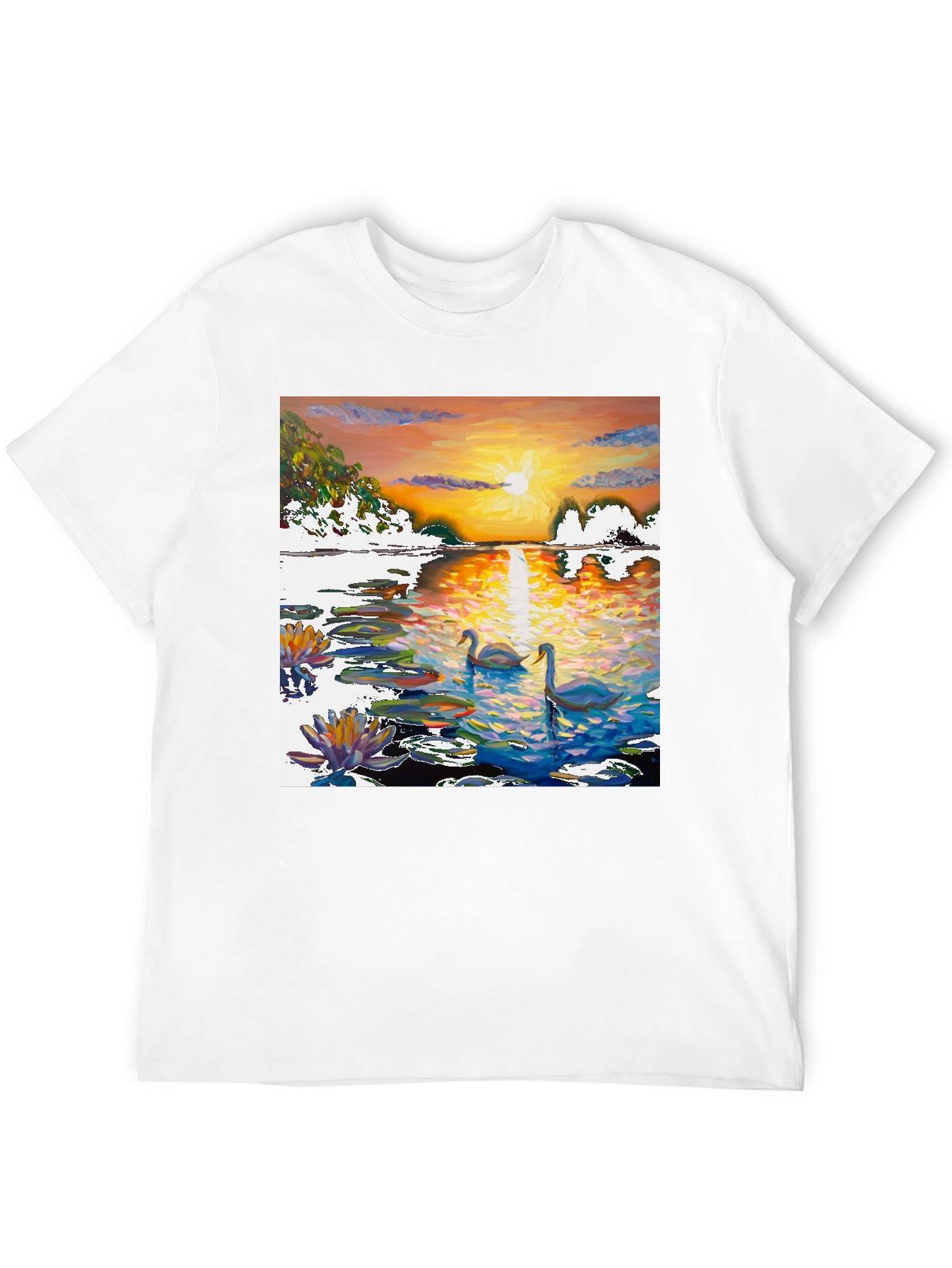 Black Swan Sunset Art T-Shirt view 12