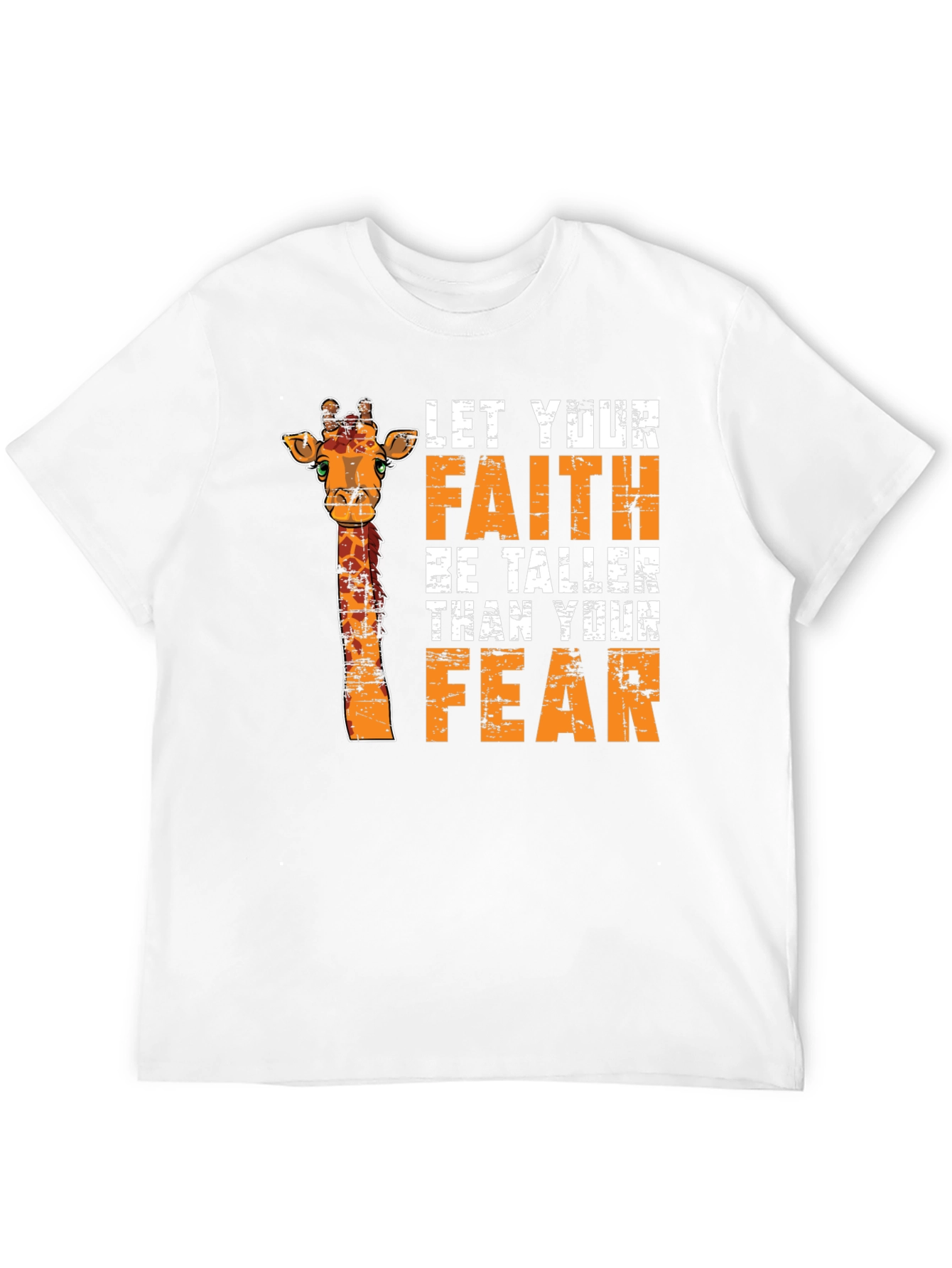 Black Faith Over Fear Giraffe Graphic Tee - Unisex Black T-Shirt view 12