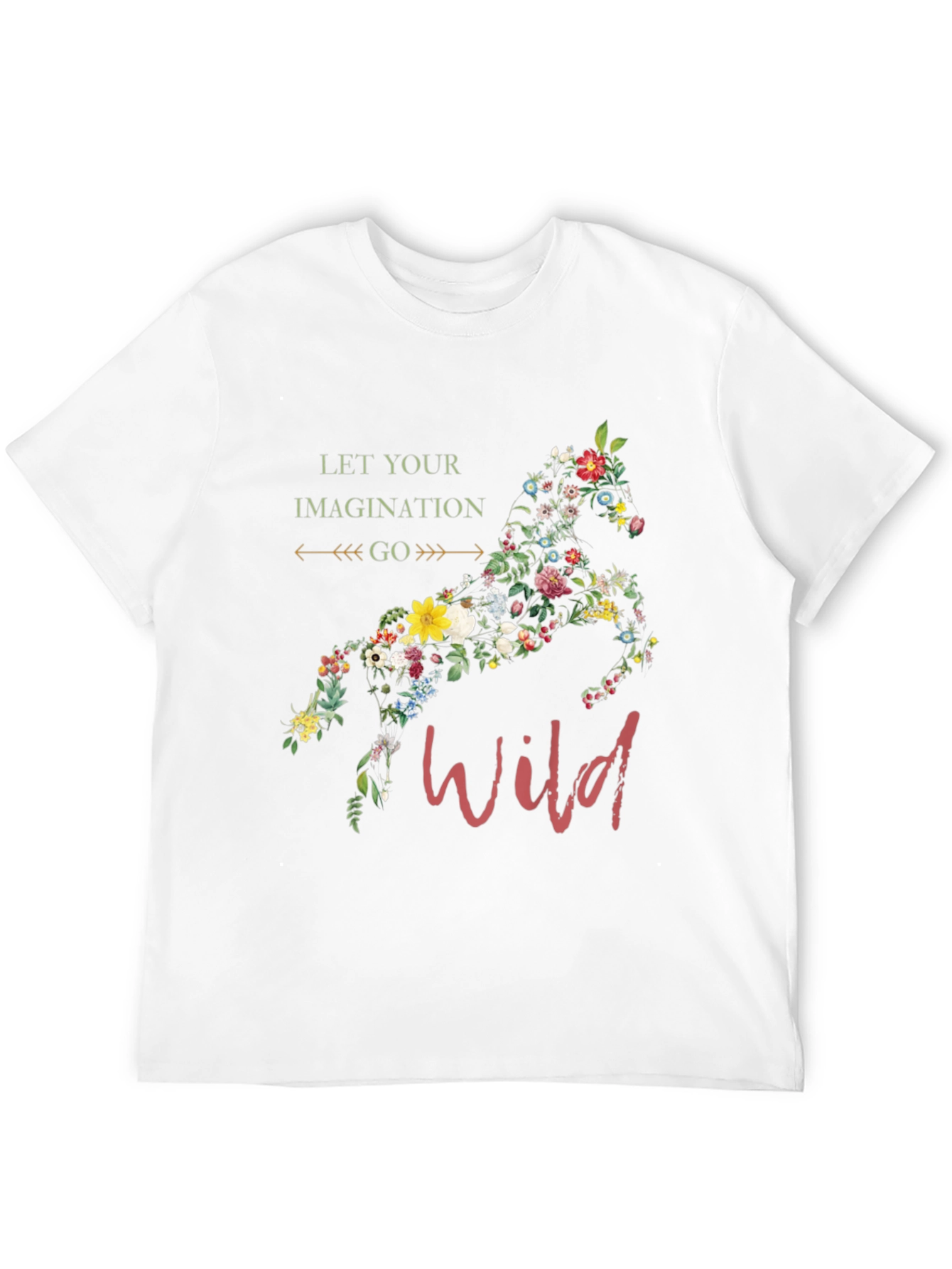 Black Floral Horse Graphic Tee - Let Your Imagination Go Wild! view 12