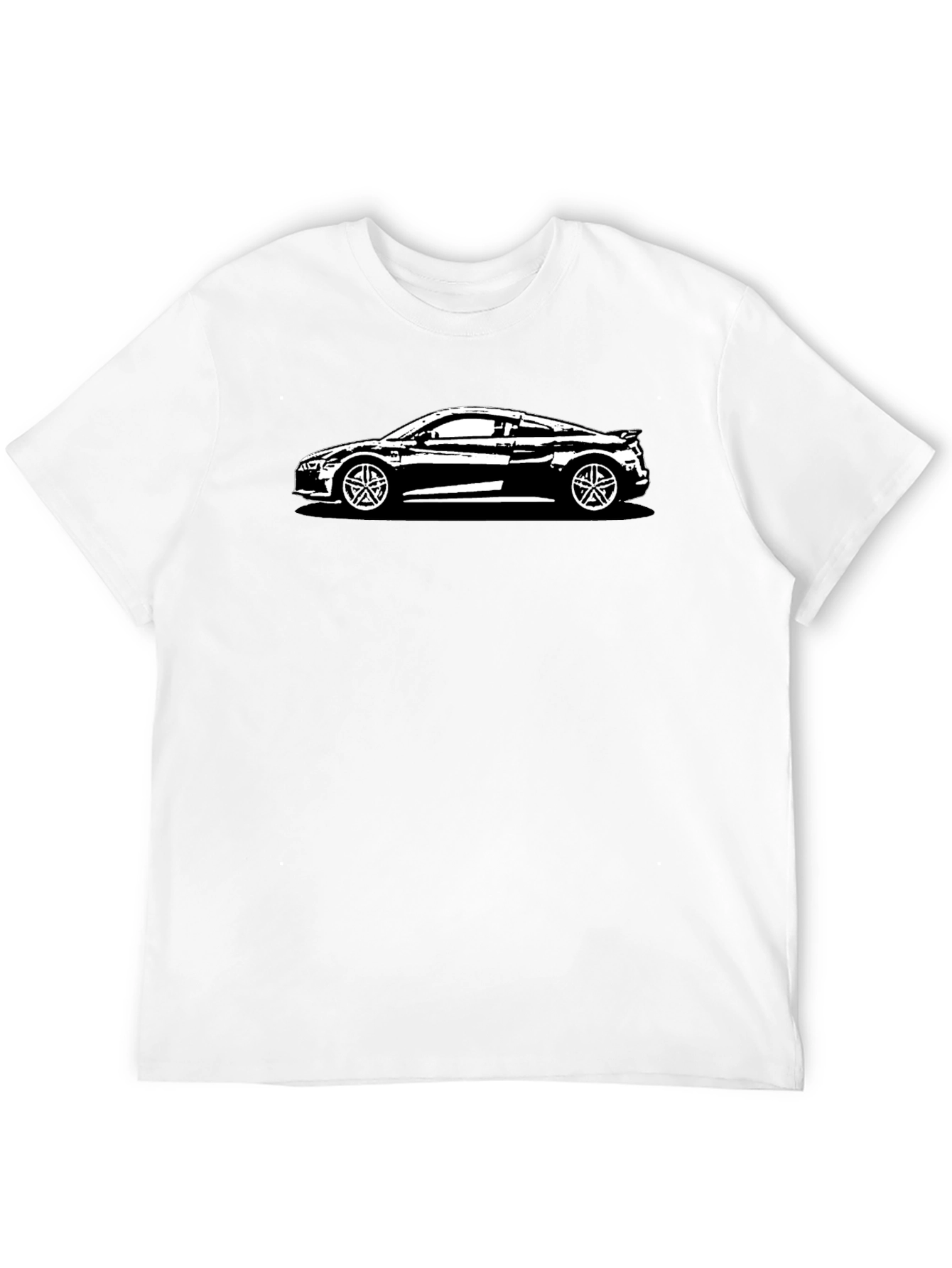 Black R8 Car Graphic Tee - Black Cotton T-Shirt view 12