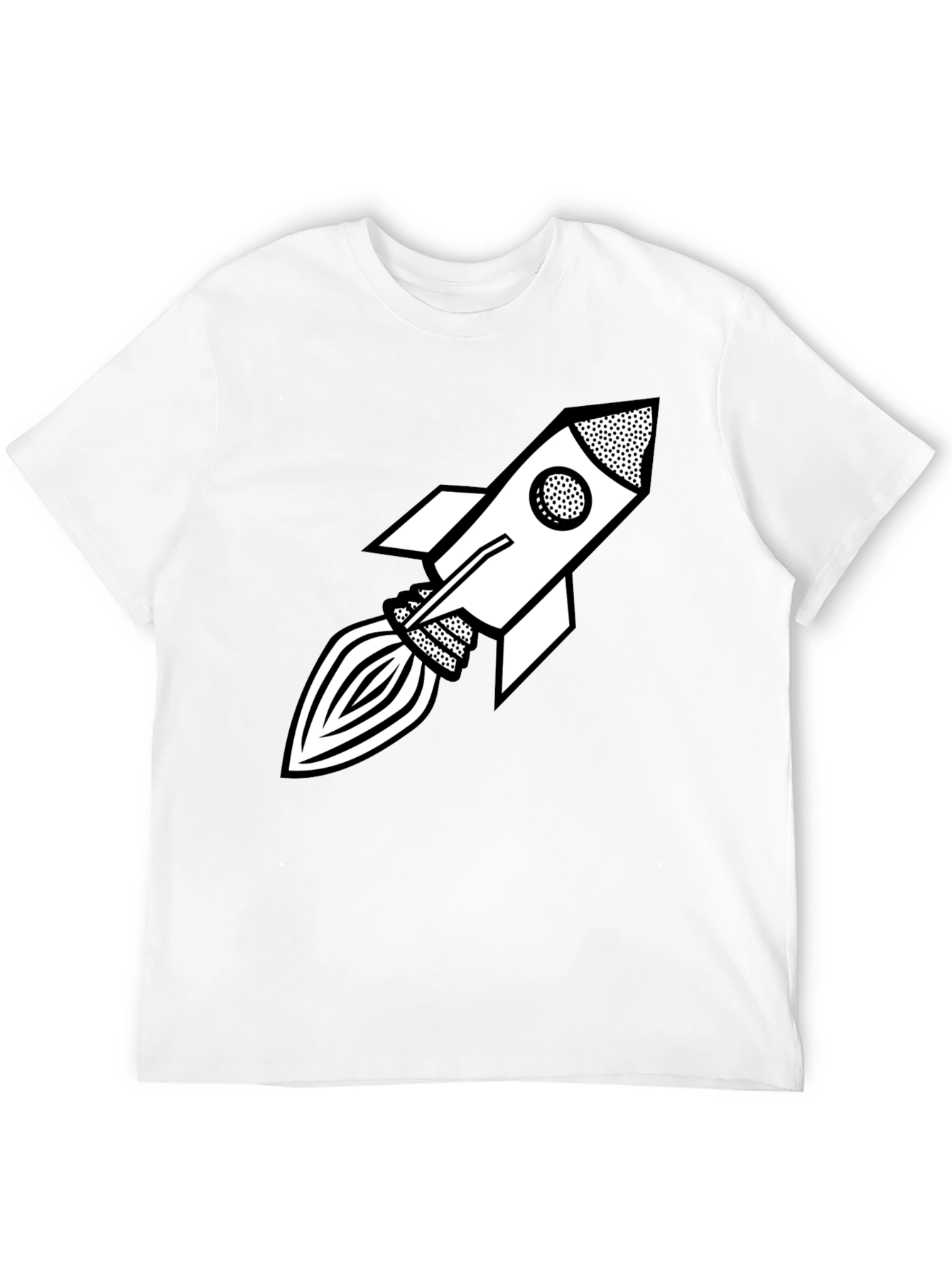 Black Retro Rocket Graphic Tee - Black view 12