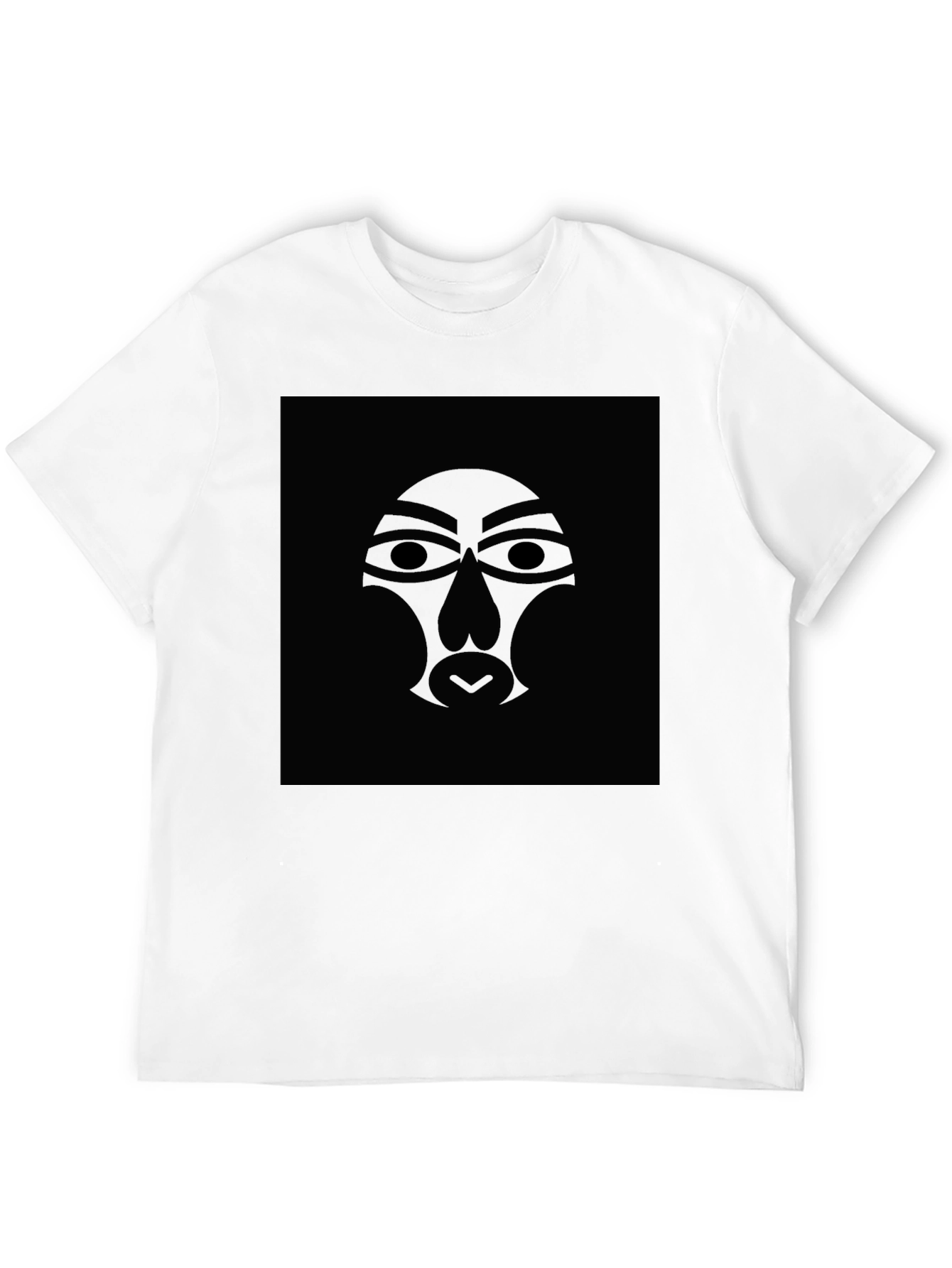 Black Tribal Mask Graphic Tee - Black T-Shirt view 12