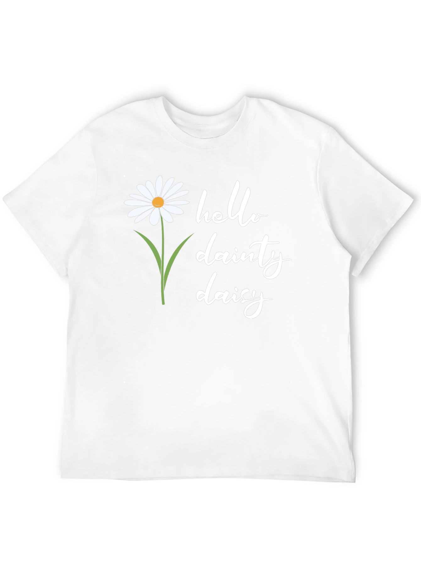 Black Hello Dainty Daisy Graphic Tee - Black Unisex Shirt view 12