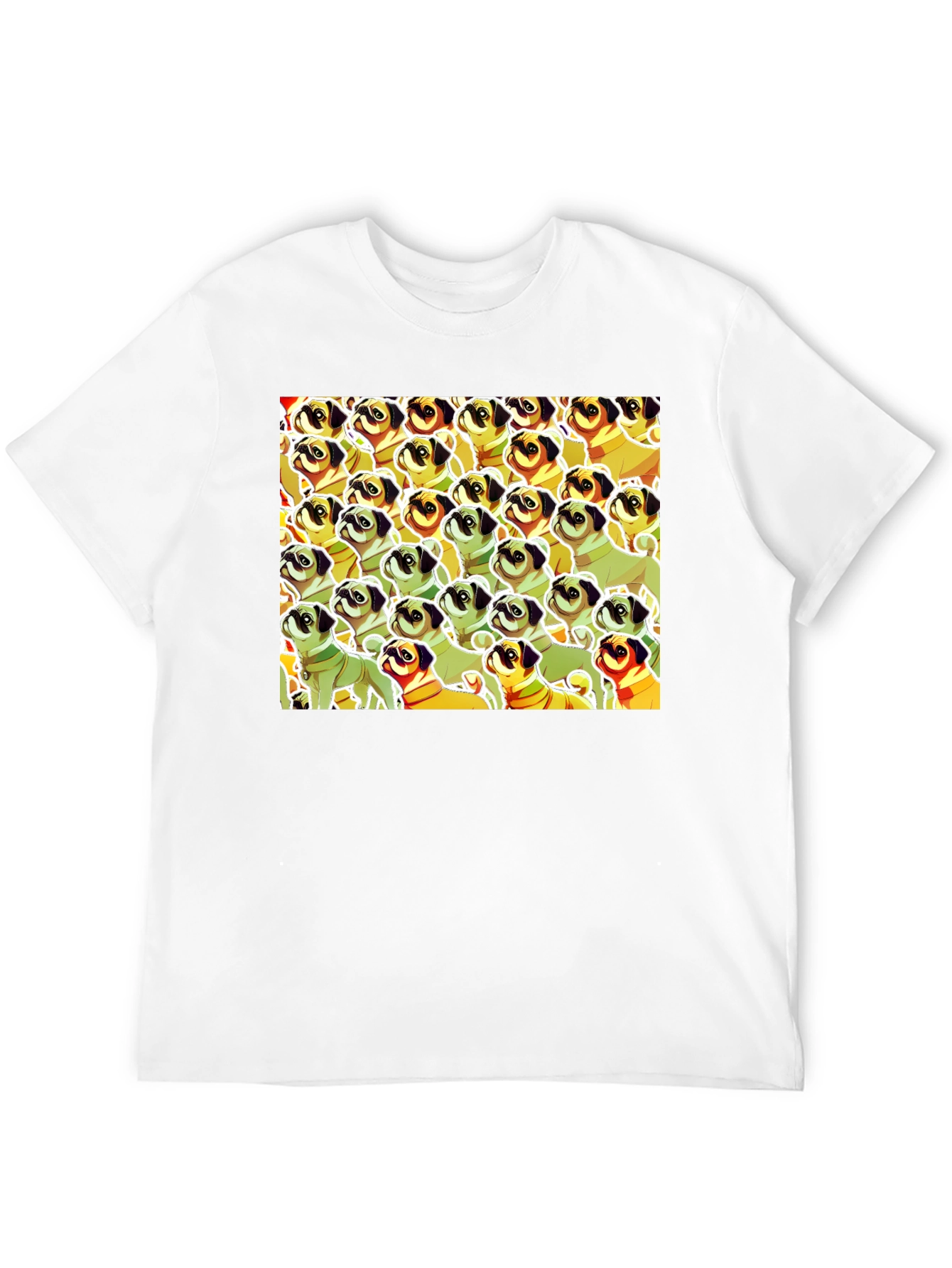 Black Pug Pattern Graphic T-Shirt - Unique Dog Lover Tee view 12