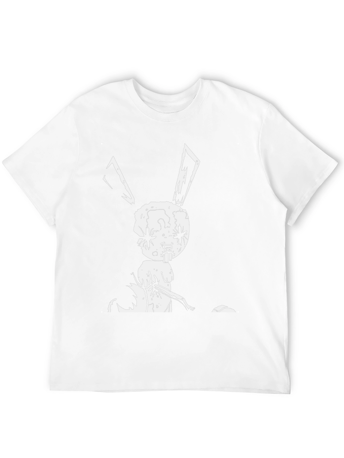 Black Creepy Bunny Graphic Tee - Black view 12