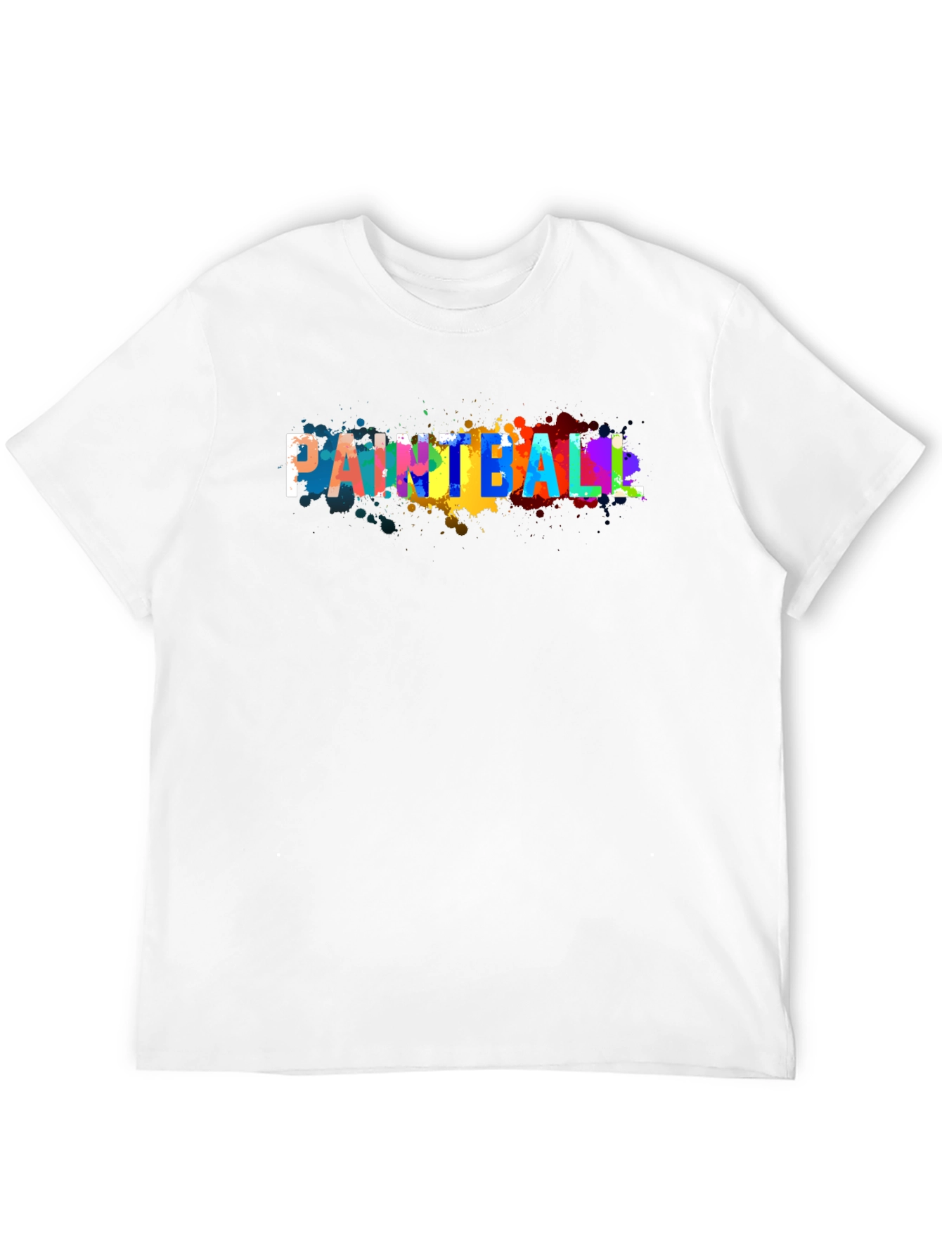 Black Paintball Splatter T-Shirt - Colorful Graphic Tee view 12