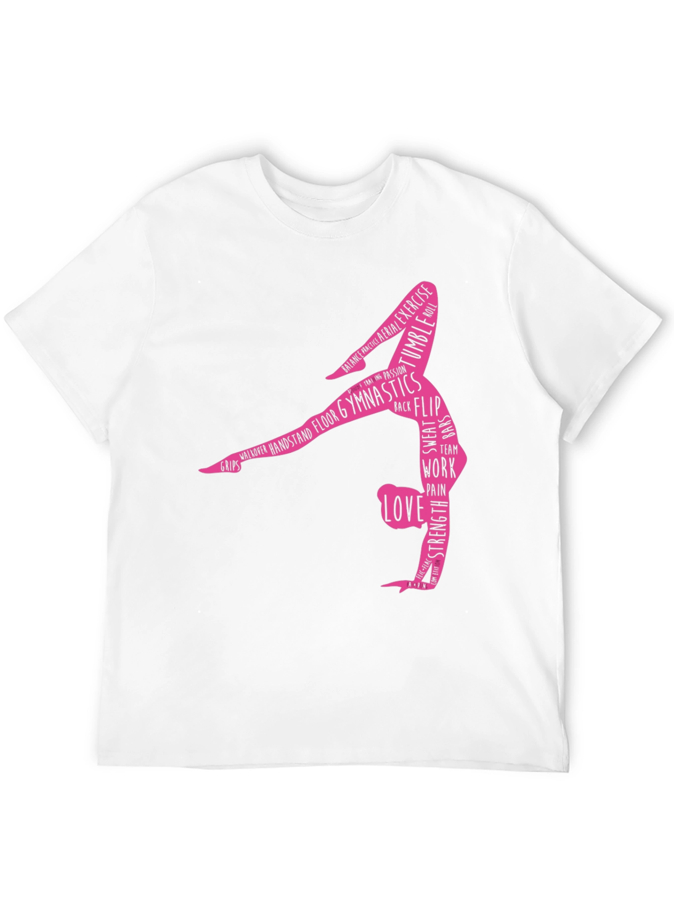 Black Gymnastics Word Art T-Shirt - Black view 12