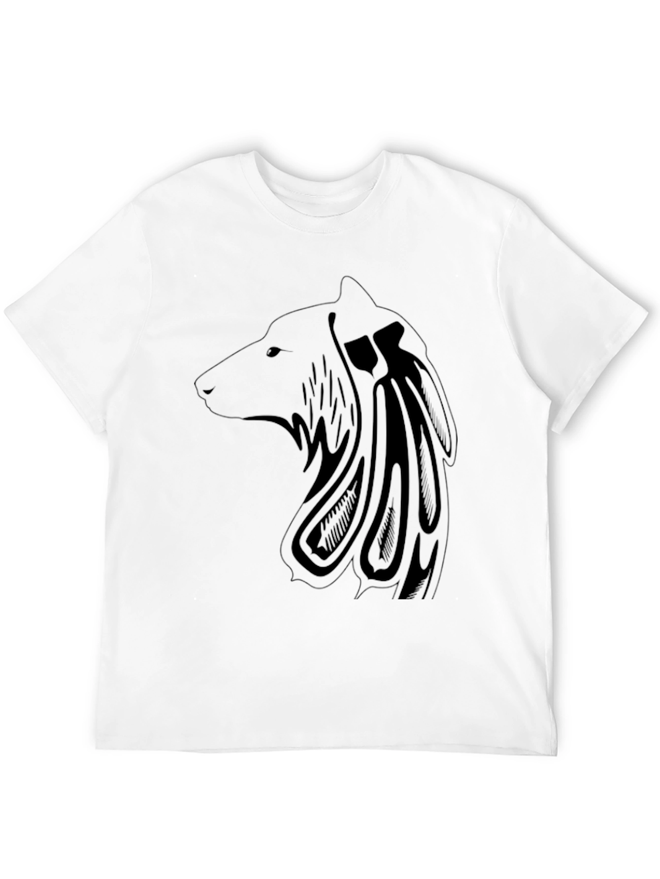 Black Men's Black Wolf Graphic Tee view 12