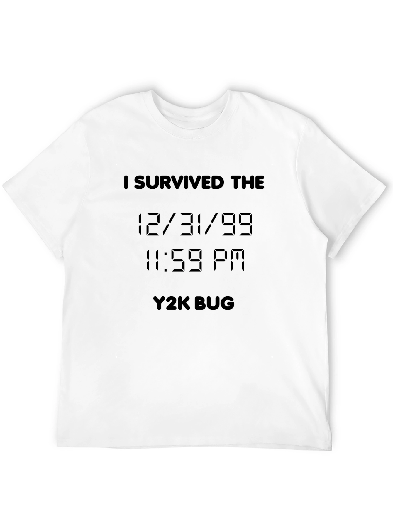 Black I Survived Y2K Bug Graphic Tee view 12