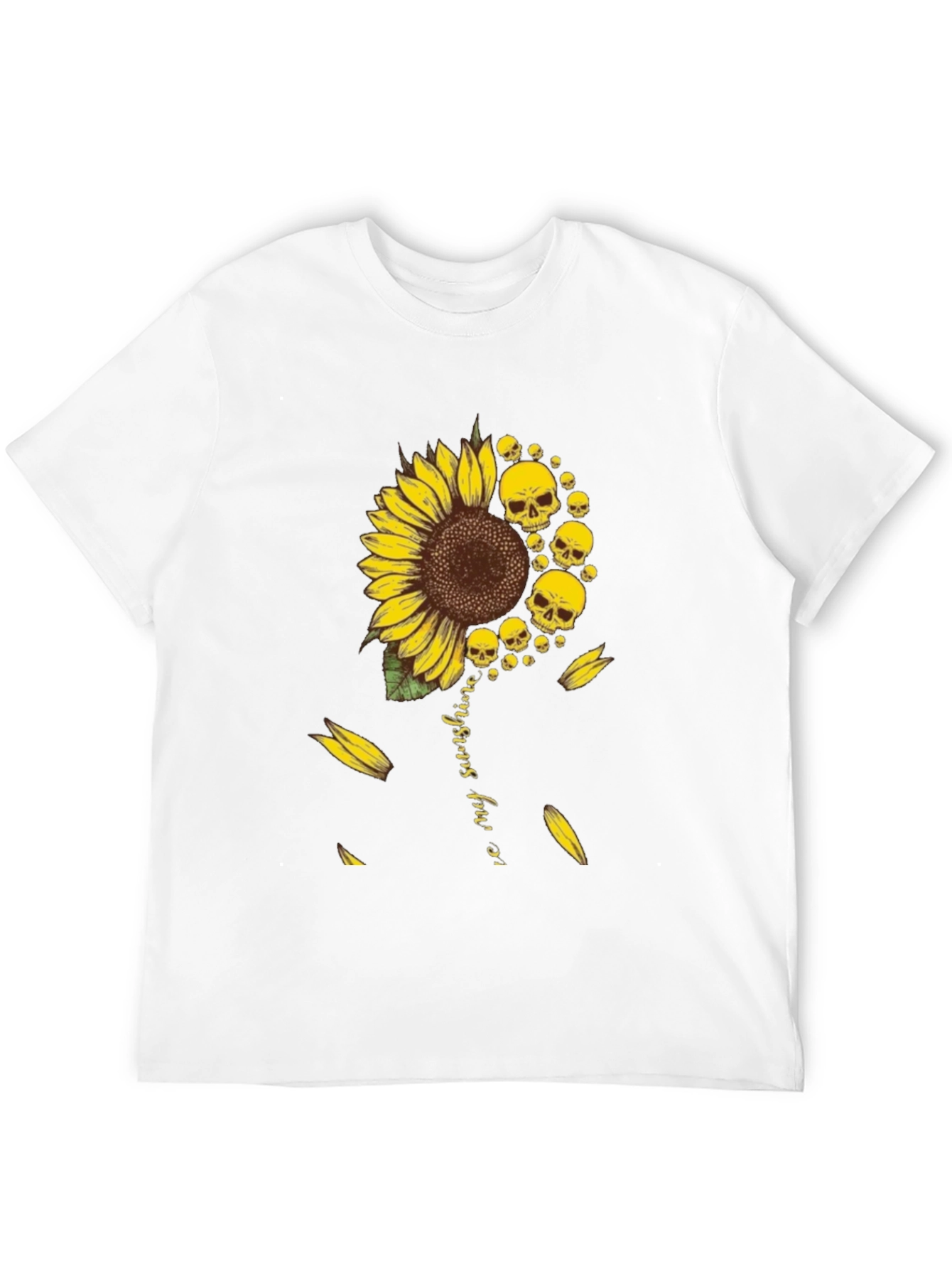 Black Sunflower Skull Graphic T-Shirt - You Are My Sunshine Tee view 12