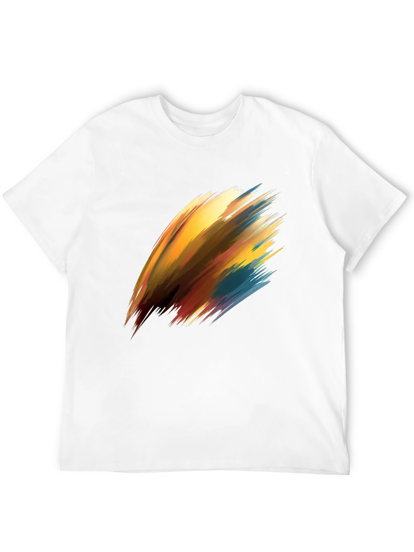 Abstract Brush Stroke Graphic Black T-Shirt - 12