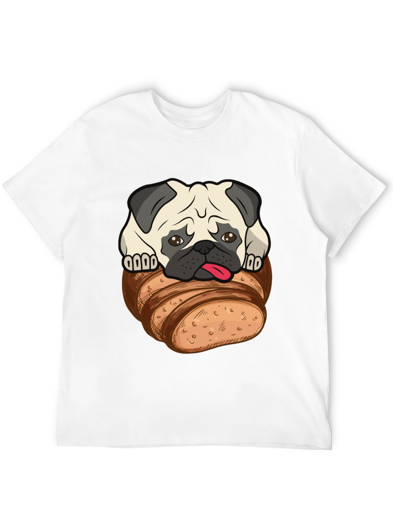 Black Pug in Bread Loaf Graphic T-Shirt view 12