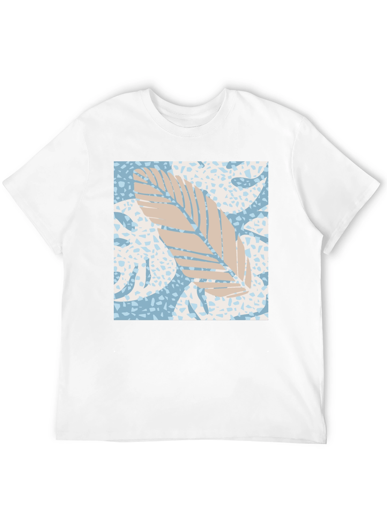 Tropical Leaf Print Black Tee - 12
