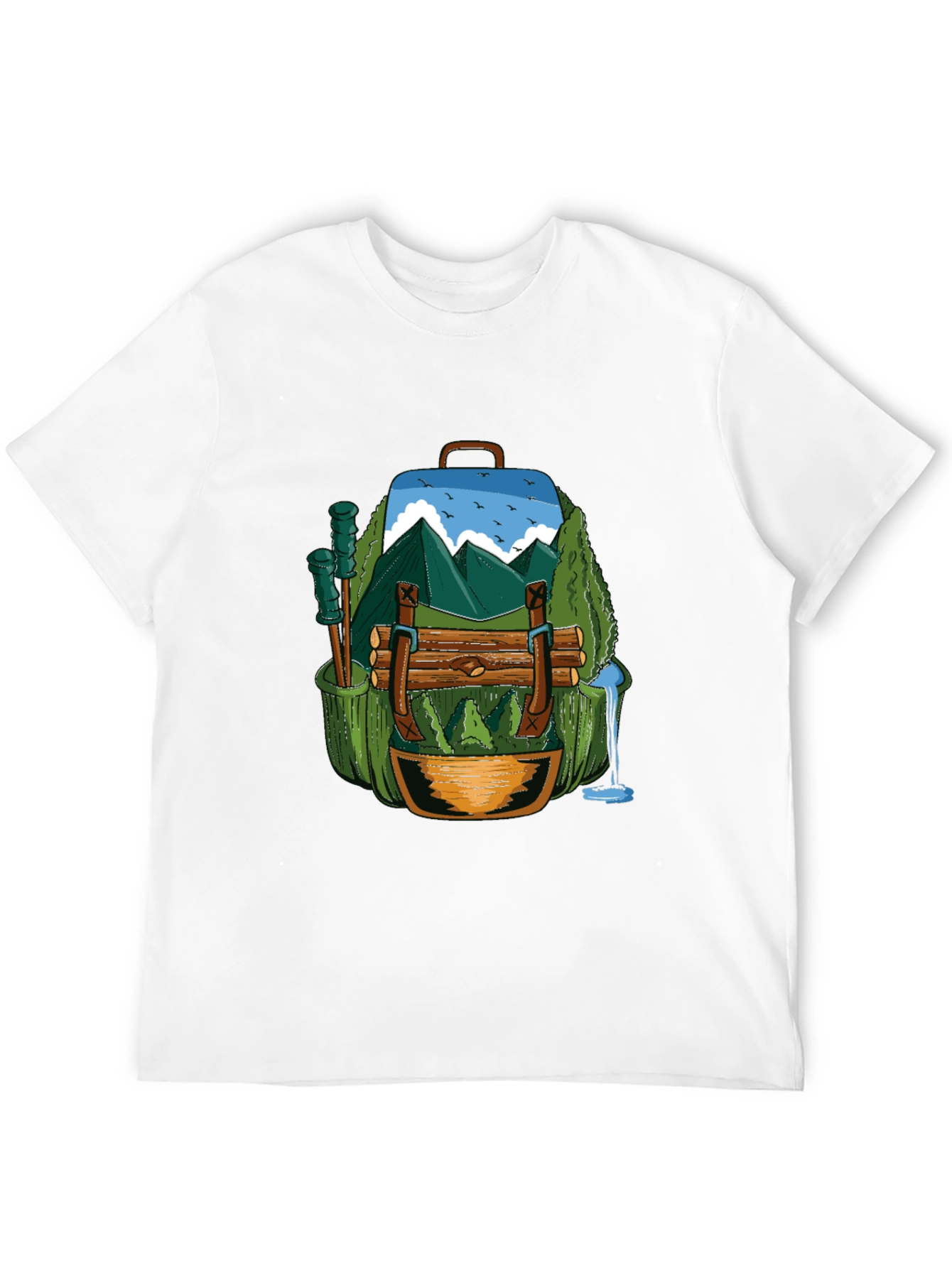 Black Nature Backpack T-Shirt: Adventure Ready view 12