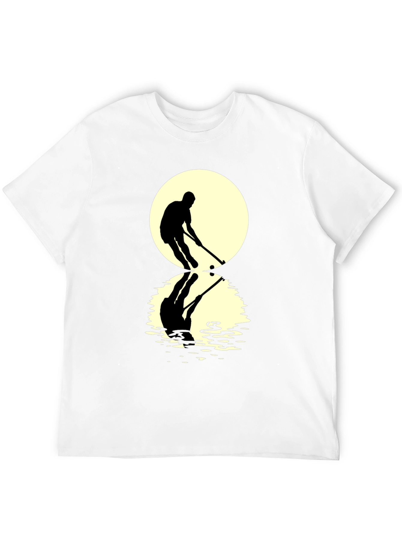 Black Hockey Player Reflection Graphic Tee - Black view 12