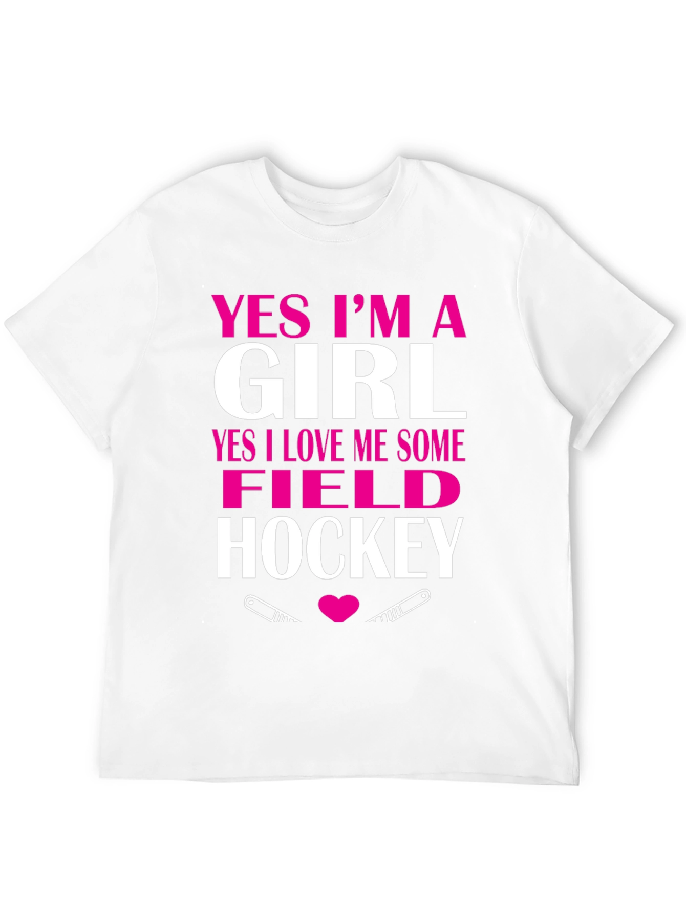 Black Yes I'm A Girl Field Hockey T-Shirt view 12