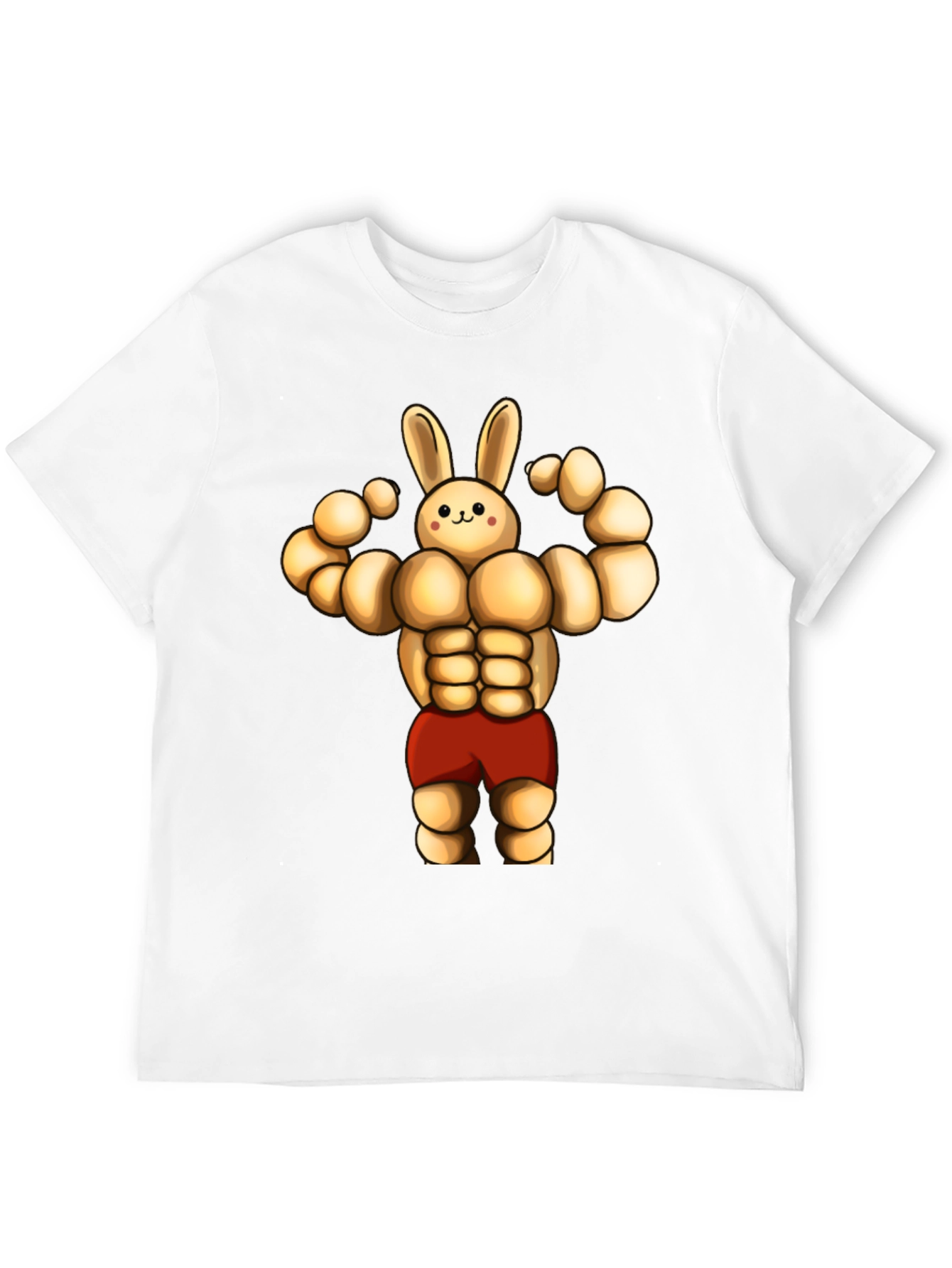 Black Funny Muscle Bunny T-Shirt view 12