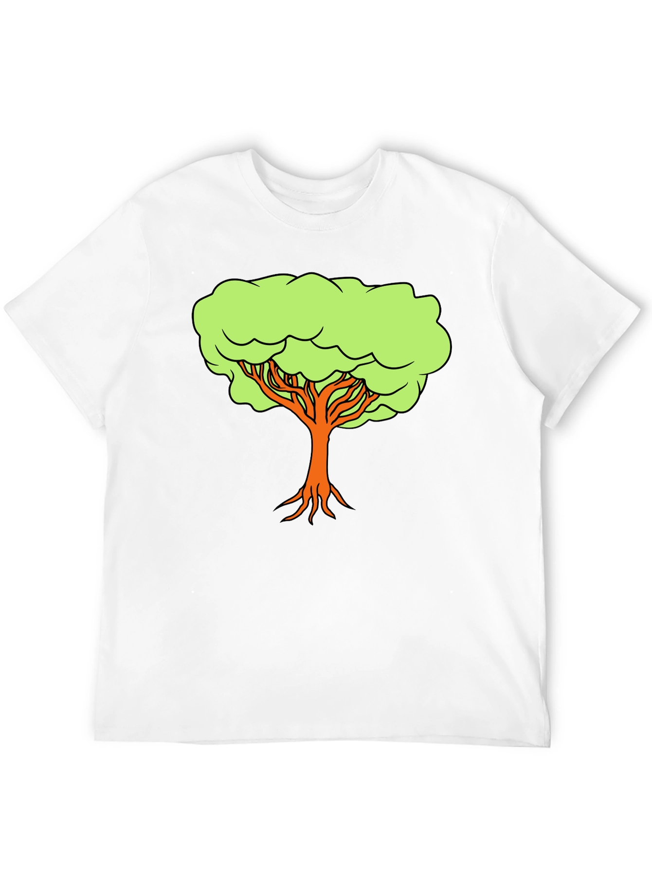Black Cartoon Tree Graphic Tee - Black Casual Shirt view 12