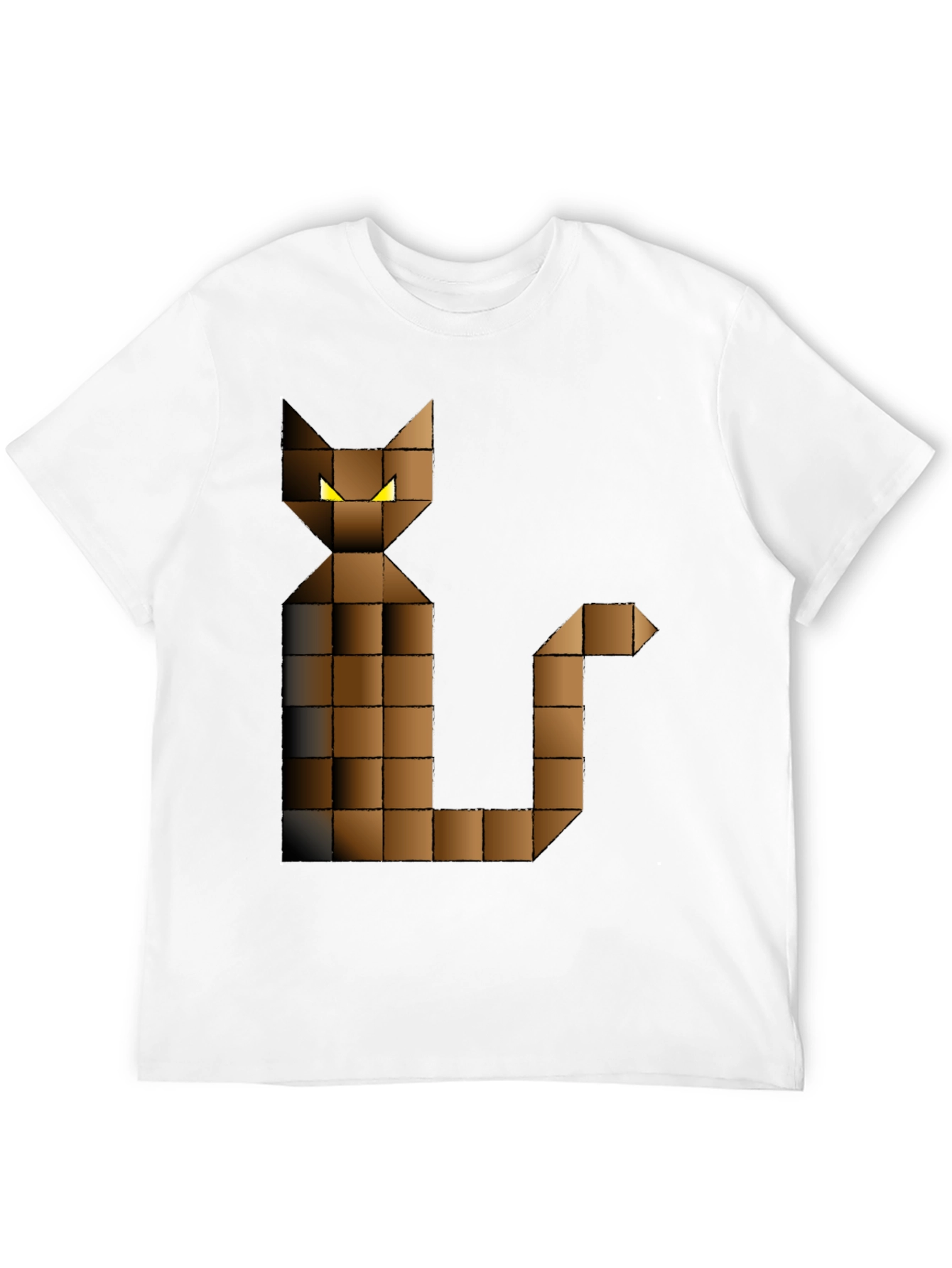Black Pixel Cat Graphic Tee - Black Cotton Blend view 12
