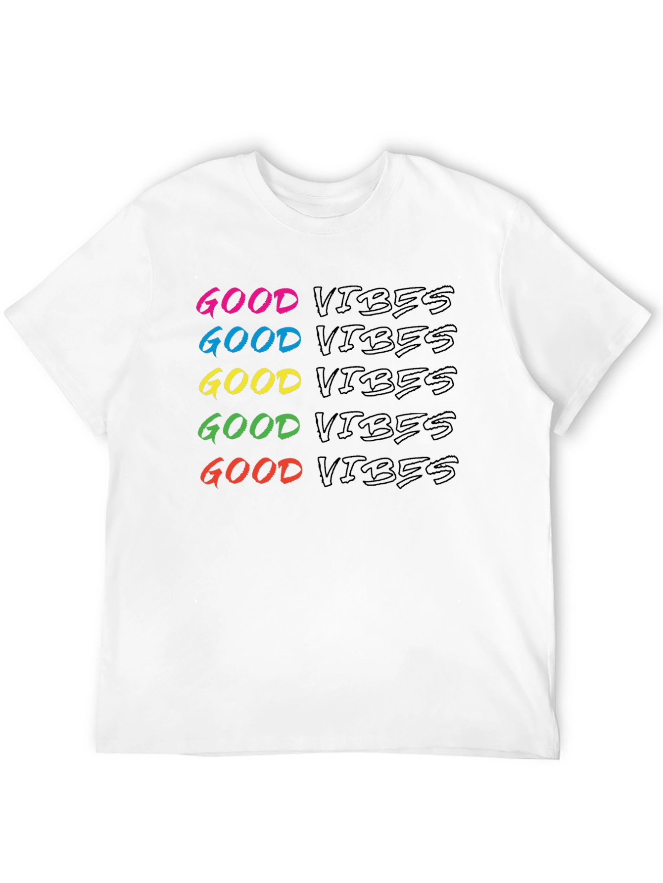 Black Good Vibes Graphic Tee - Men's Black Crew Neck view 12