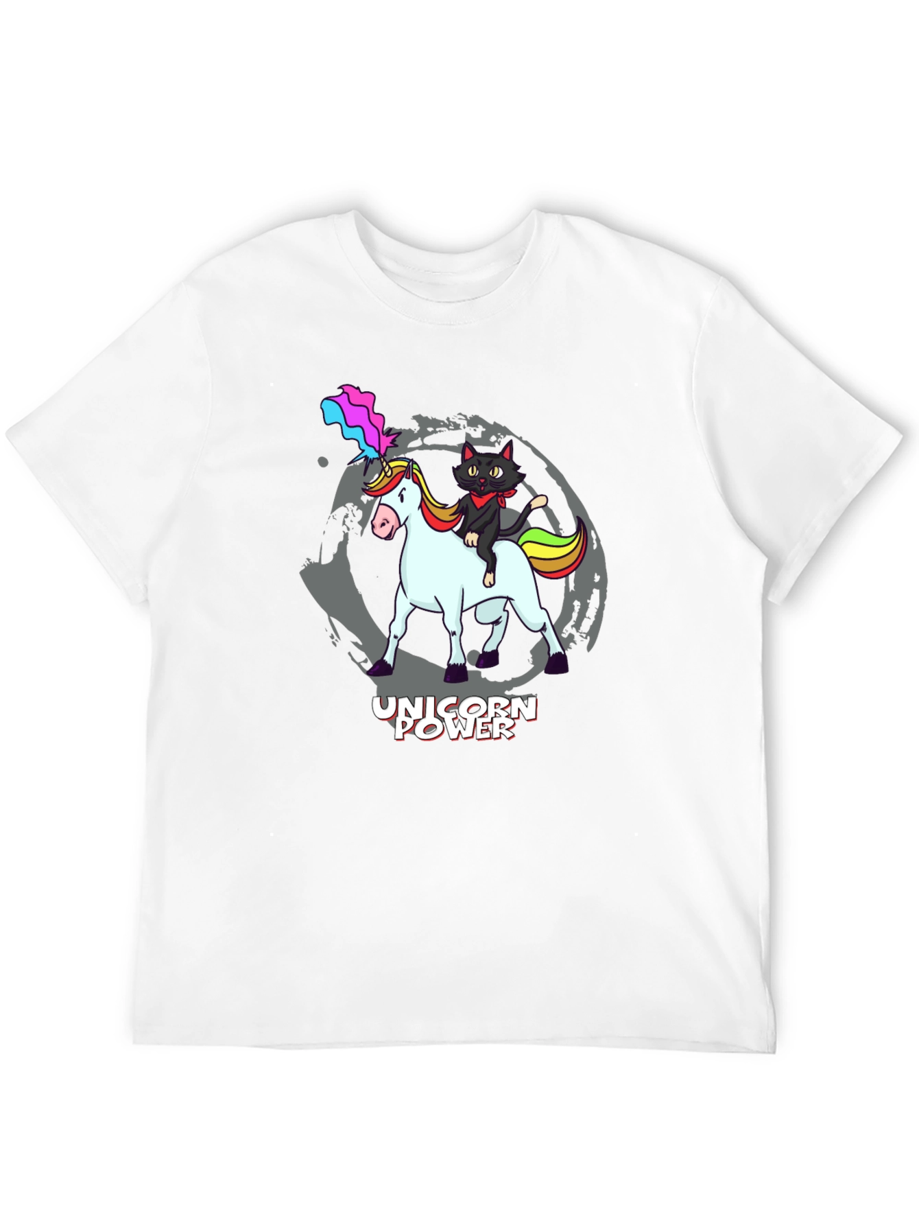 Black Unicorn Power T-Shirt - Cat Riding Unicorn! view 12