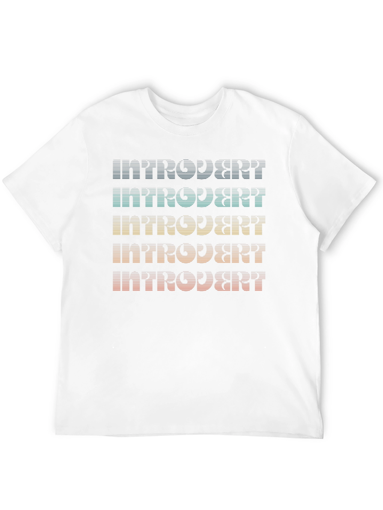 Black Introvert Retro Style T-Shirt view 12