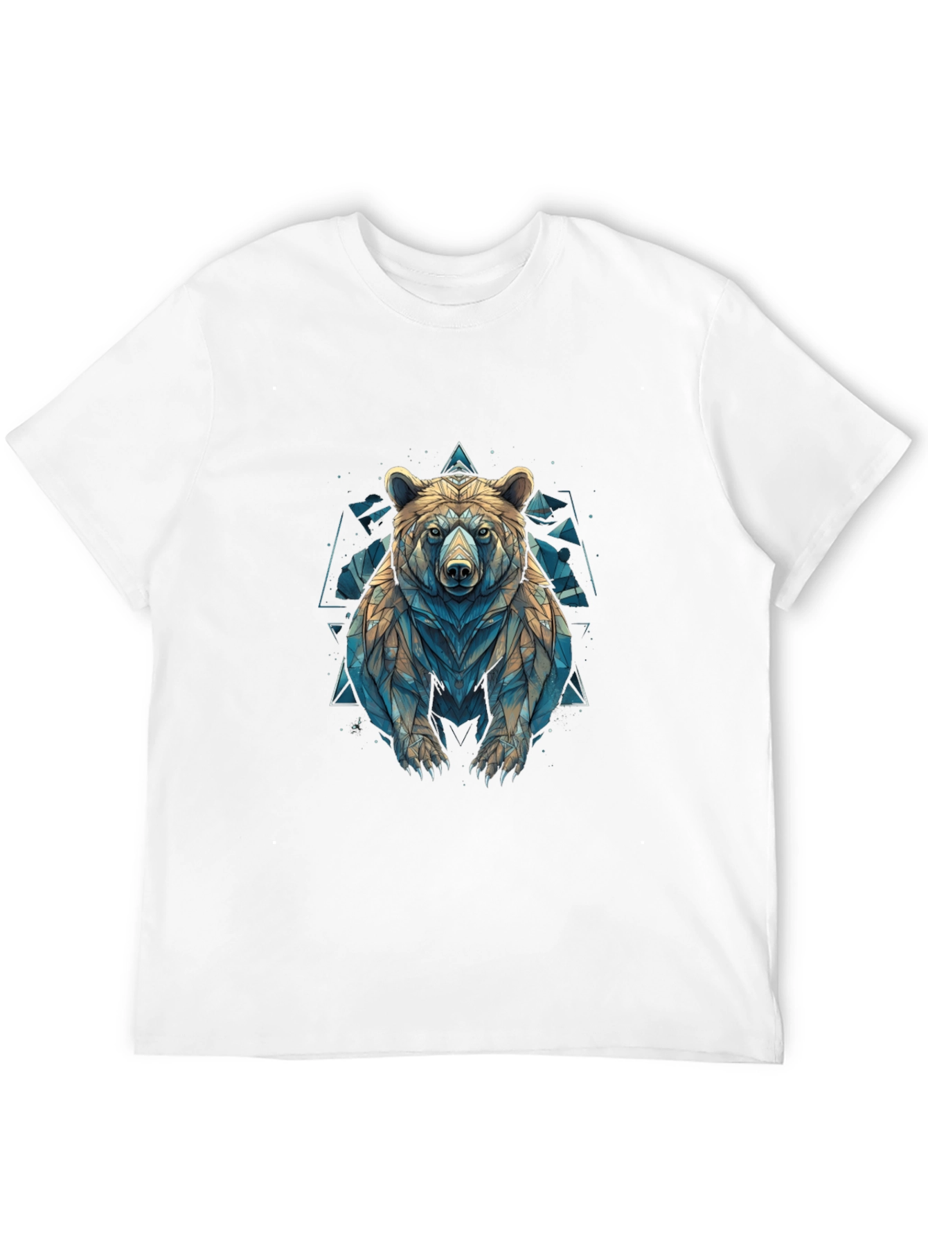 Black Geometric Bear Graphic T-Shirt - Modern Animal Design view 12