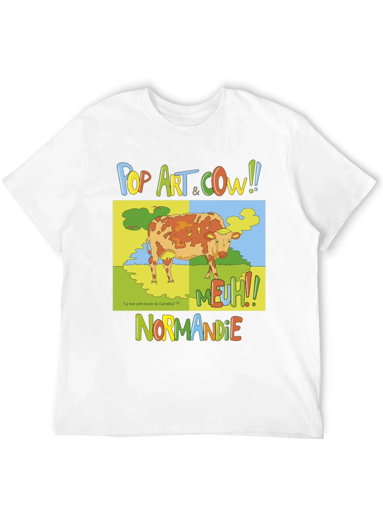 Black Pop Art Cow Graphic T-Shirt - Normandy Edition view 12