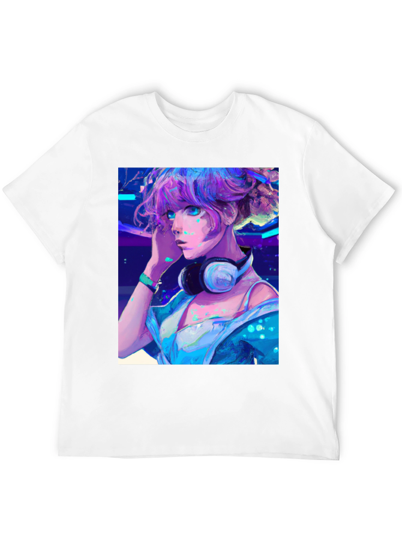 Black Anime Girl Graphic Tee - Cool Manga Shirt view 12