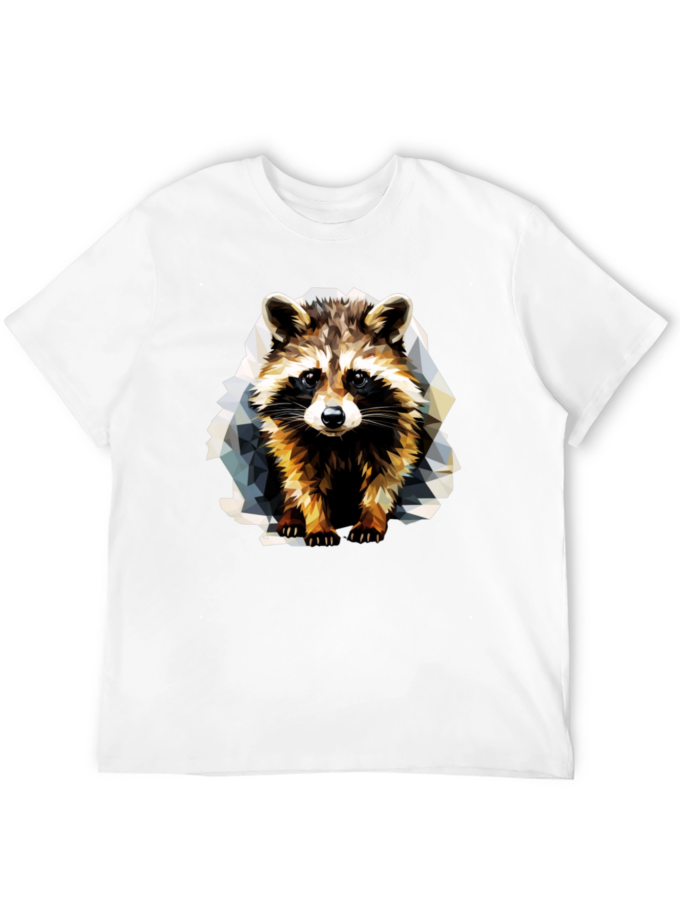 Black Geometric Raccoon Graphic T-Shirt view 12