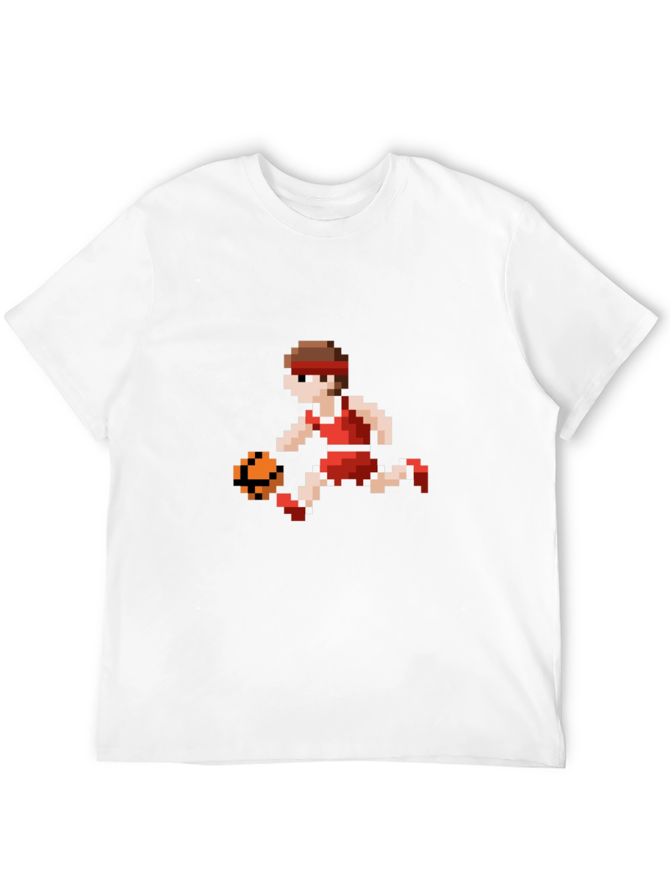 Black Retro Pixel Basketball T-Shirt view 12