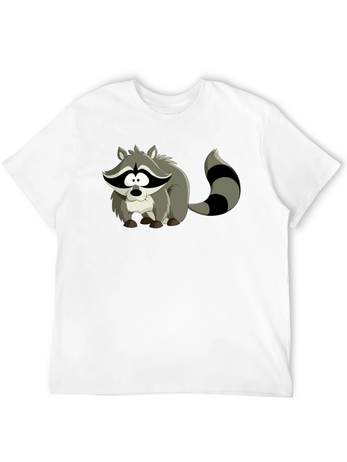 Black Cartoon Raccoon Black T-Shirt view 12