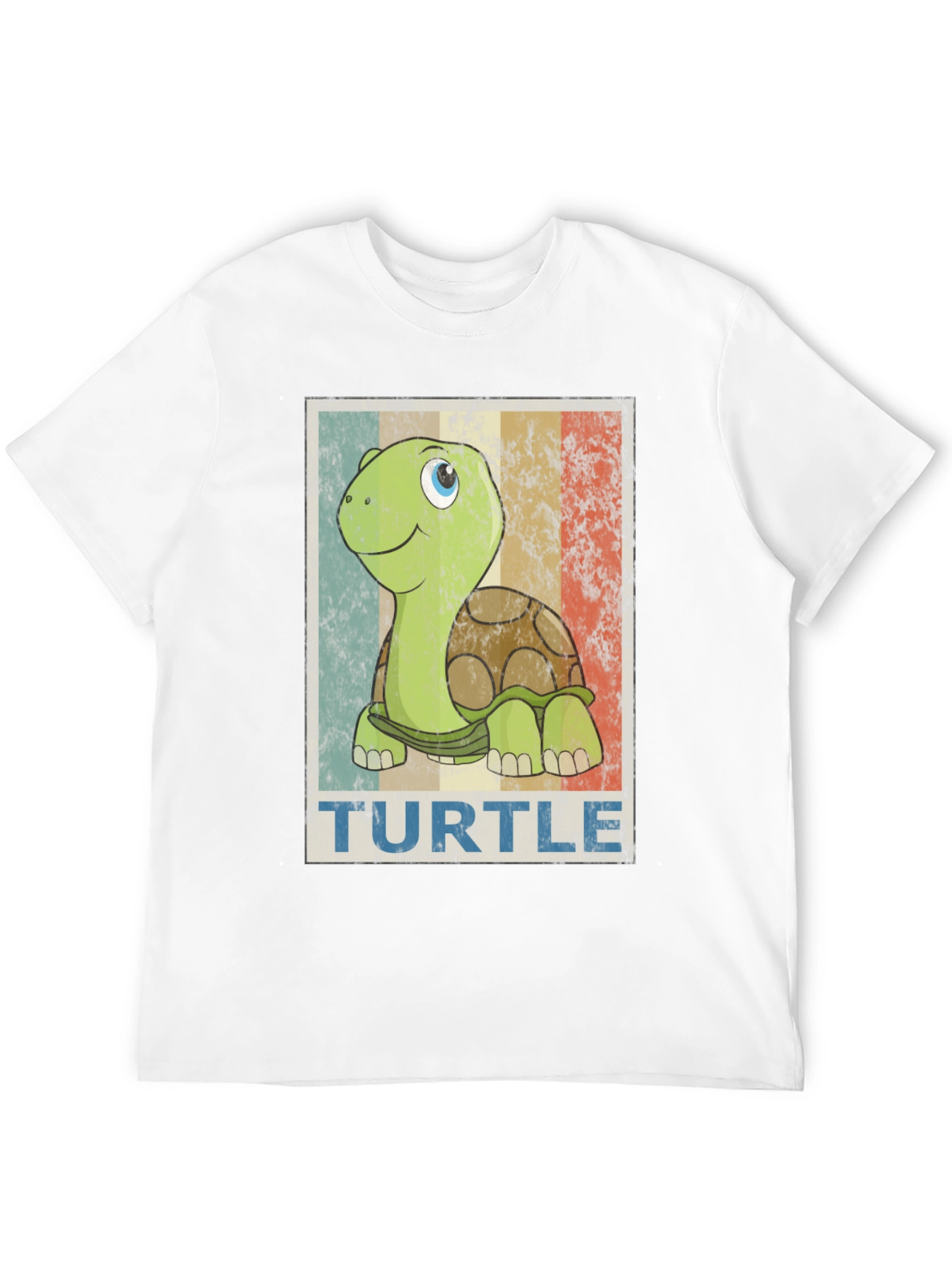 Black Retro Turtle Graphic Tee - Cute Cartoon Animal T-Shirt view 12