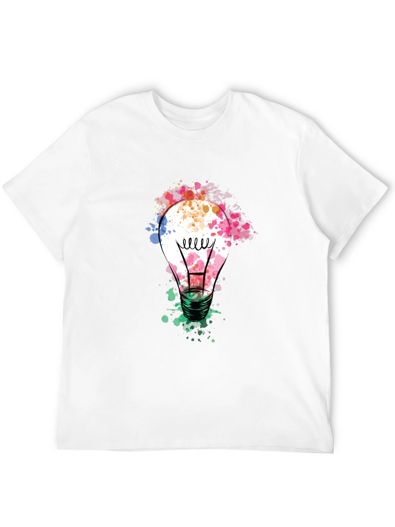 Black Colorful Light Bulb Graphic Tee - Modern Artistic Design view 12