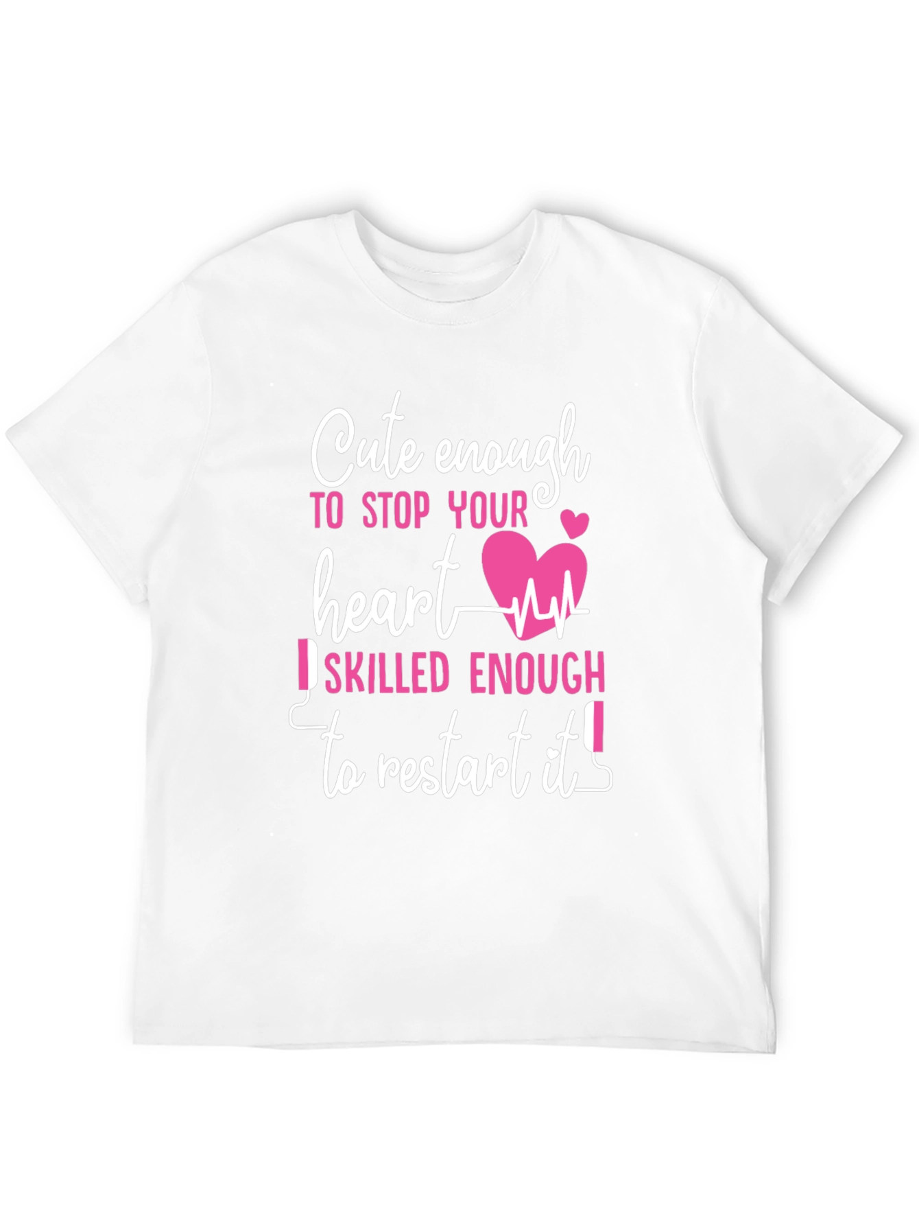 Black Cute Enough Heart Skilled Nurse T-Shirt view 12