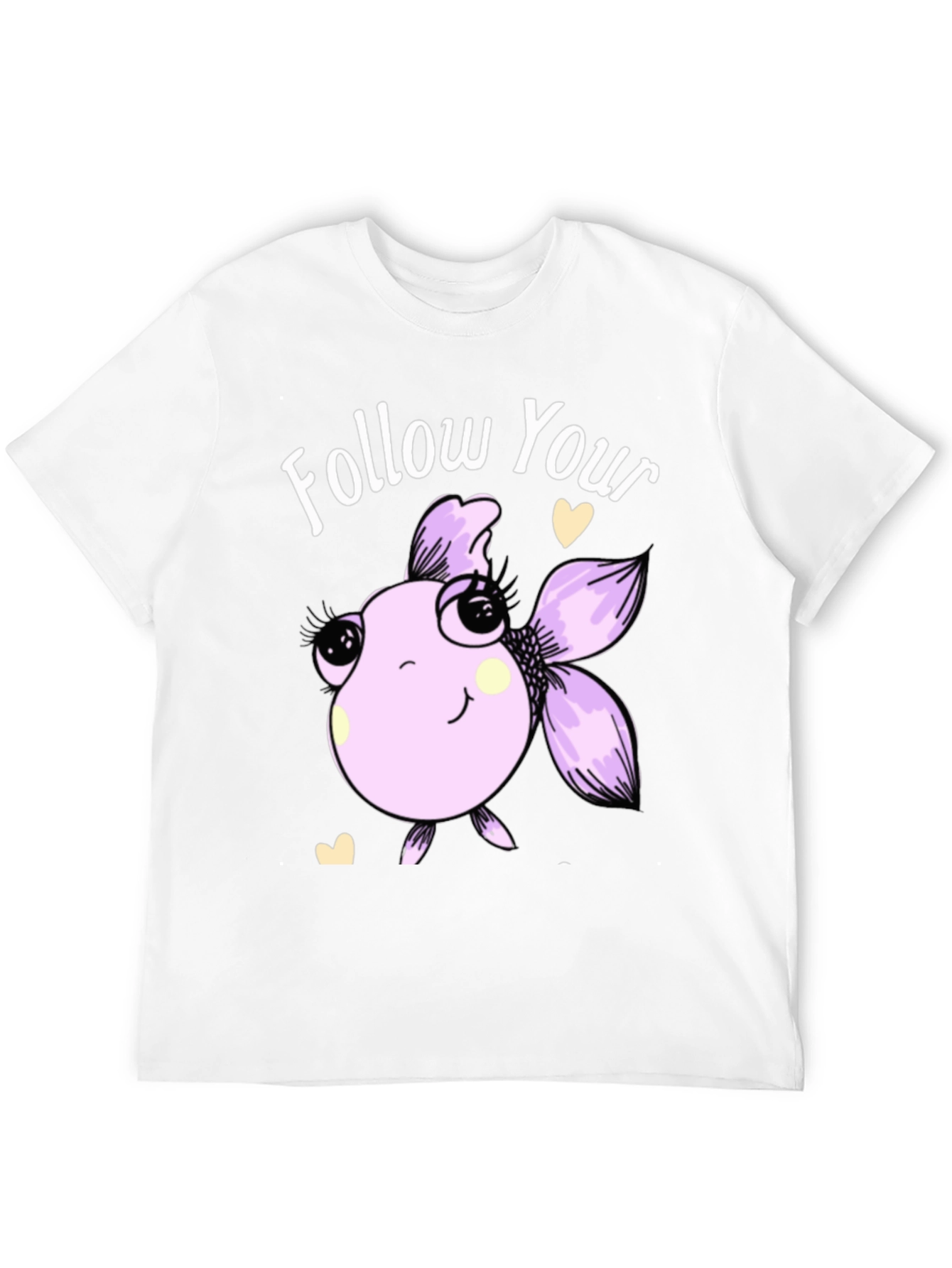 Black Follow Your Dreams T-Shirt with Cute Fish Design view 12