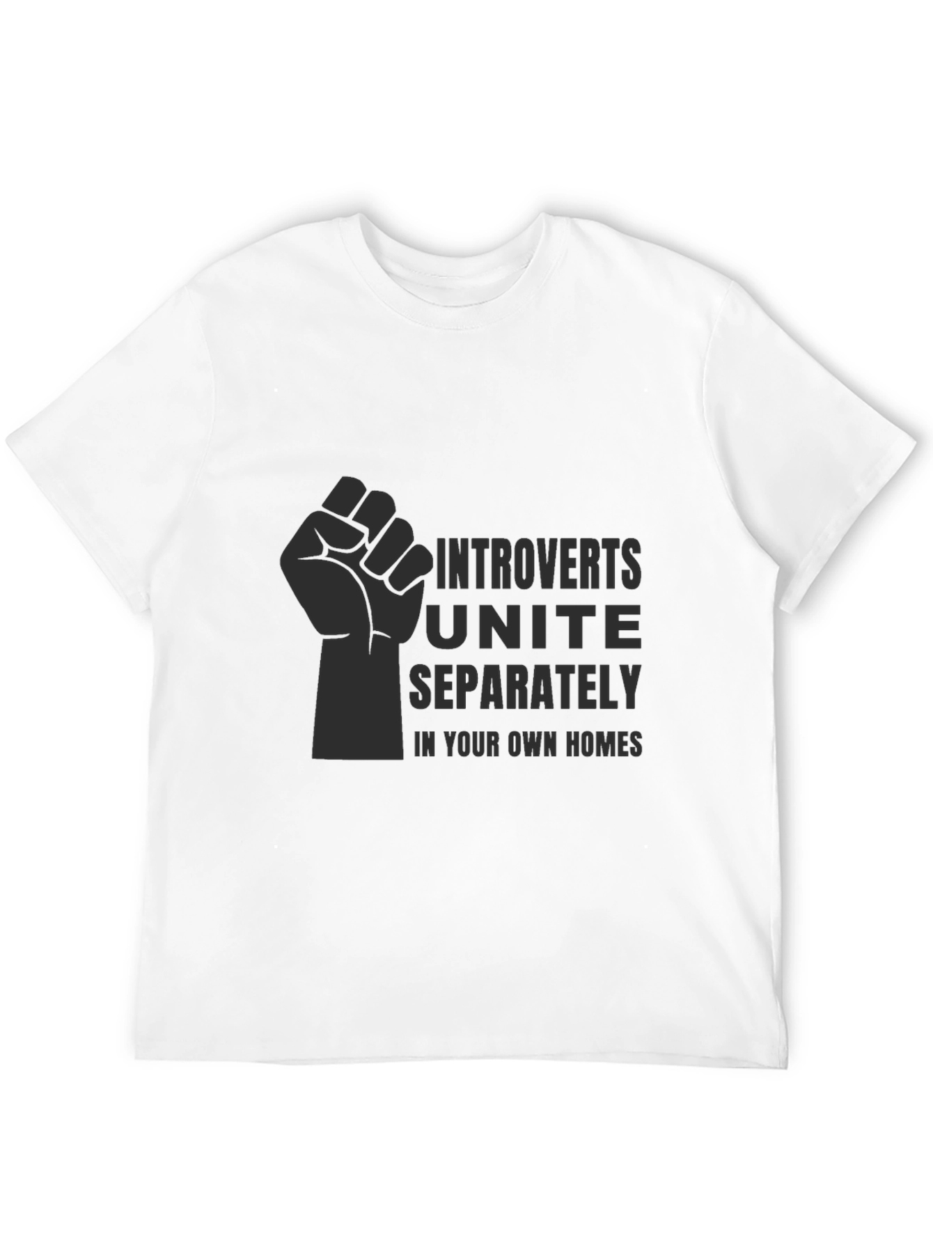 Black Introverts Unite T-Shirt - Black Graphic Tee view 12